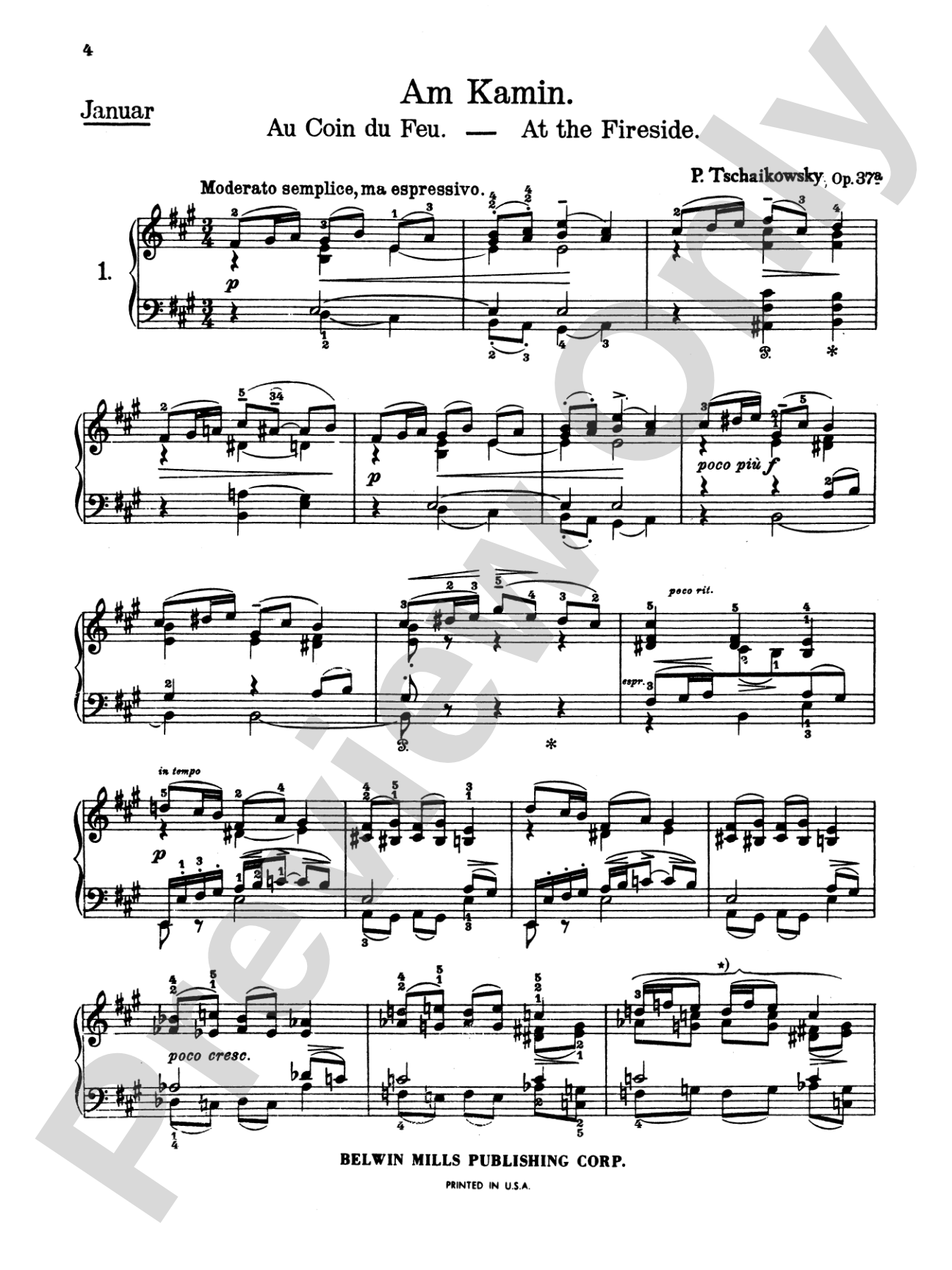 Tchaikovsky: The Seasons, Op. 37A: Piano Book