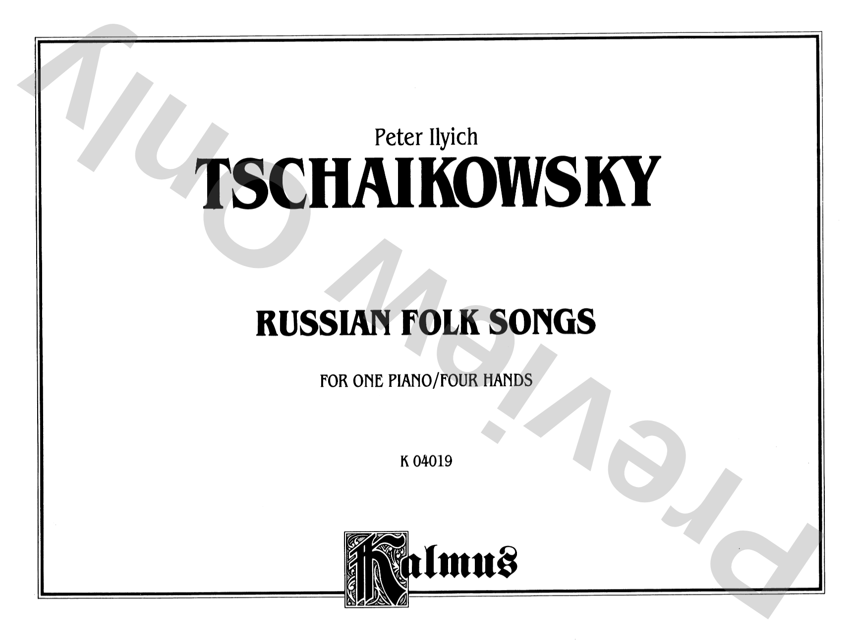 Tchaikovsky: Russian Folksongs: Piano Duet (1 Piano, 4 Hands) Comb Bound Book