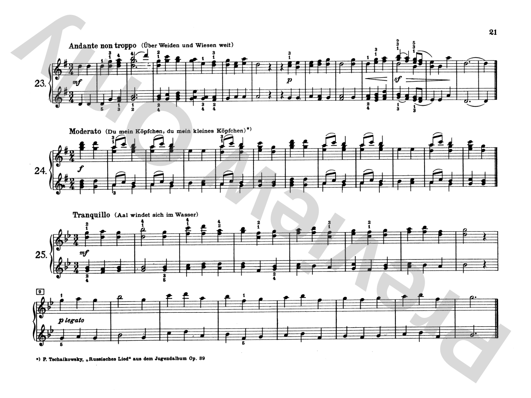 Tchaikovsky: Russian Folksongs: Piano Duet (1 Piano, 4 Hands) Comb Bound Book