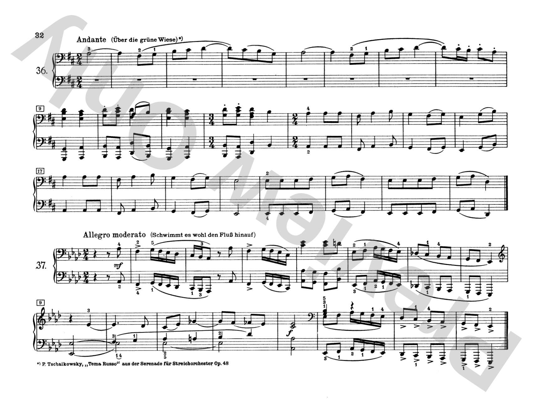 Tchaikovsky: Russian Folksongs: Piano Duet (1 Piano, 4 Hands) Comb Bound Book