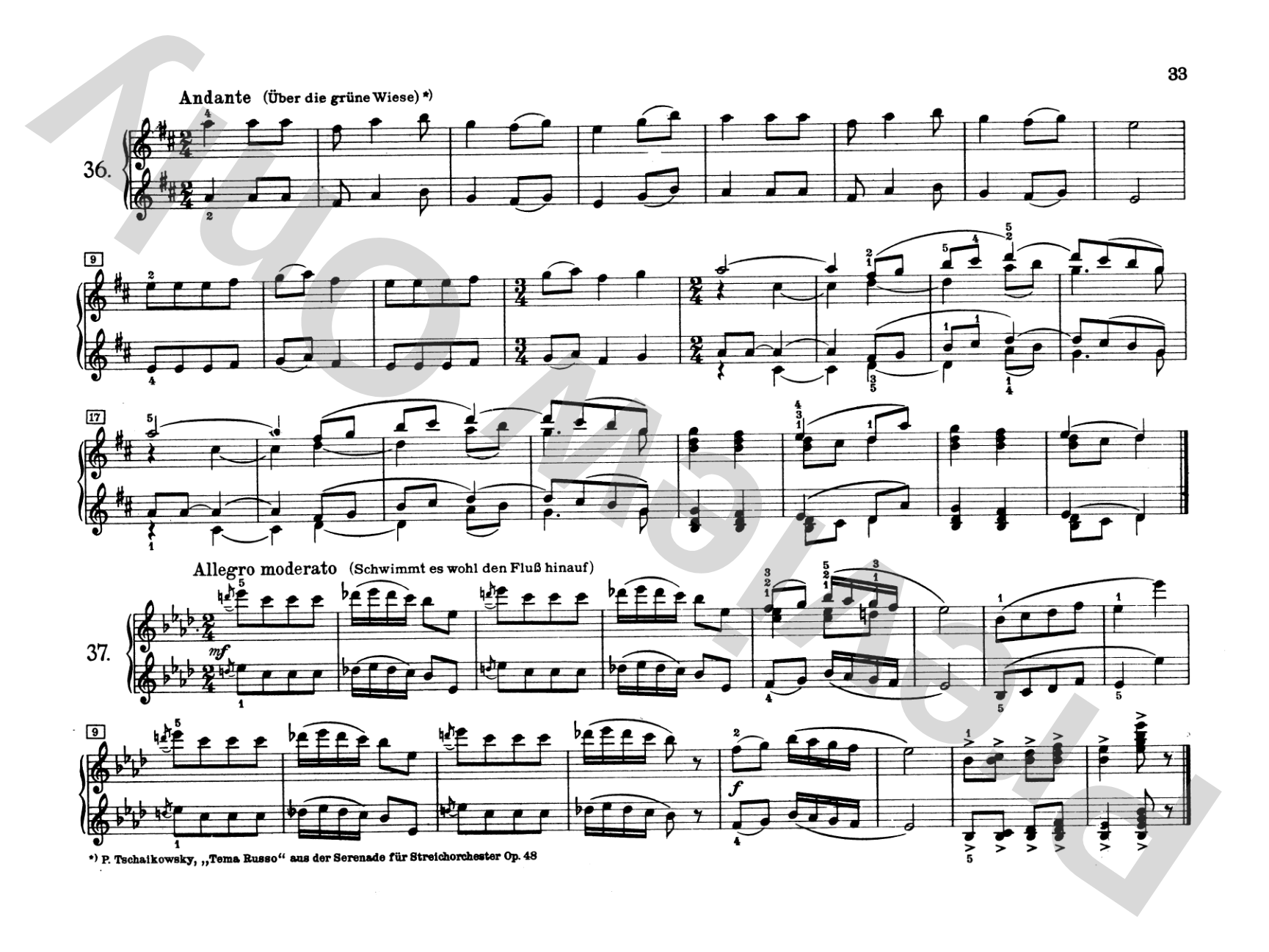 Tchaikovsky: Russian Folksongs: Piano Duet (1 Piano, 4 Hands) Comb Bound Book
