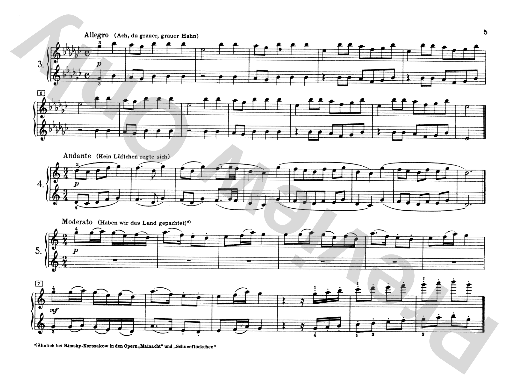 Tchaikovsky: Russian Folksongs: Piano Duet (1 Piano, 4 Hands) Comb Bound Book