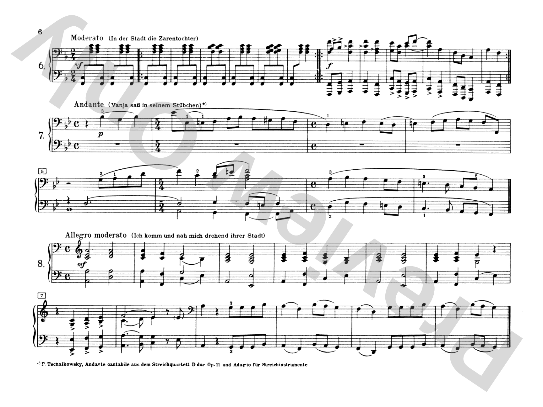 Tchaikovsky: Russian Folksongs: Piano Duet (1 Piano, 4 Hands) Comb Bound Book