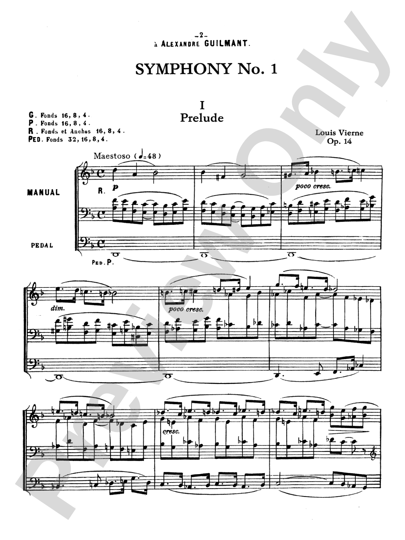 Vierne: Symphony No. 1, Op. 14: Organ Book