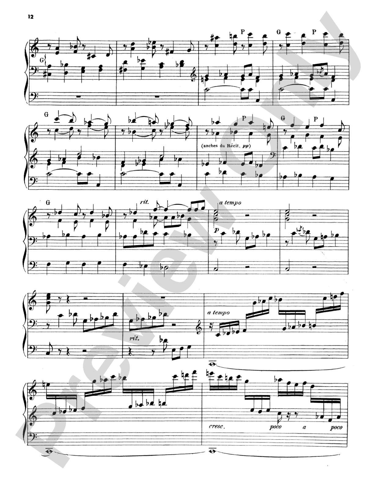 Widor: Symphony No. 6 in G Minor, Op. 42: Organ Sheet