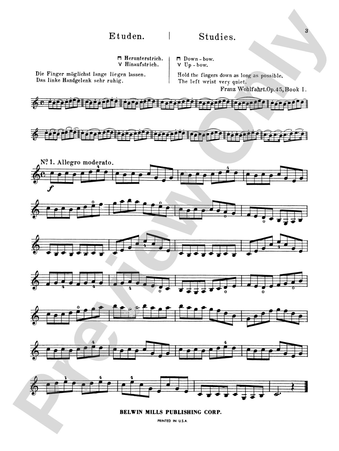 Wohlfahrt: Sixty Studies, Op. 45, Volume I (Nos. 1-30)