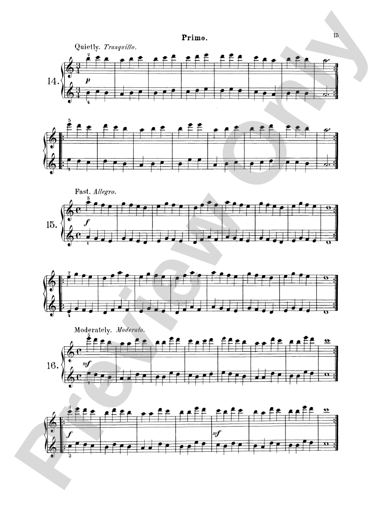 Wohlfahrt: Easy Four Hand Pieces for Children, Op. 87: Piano Duet (1 Piano, 4 Hands) Book