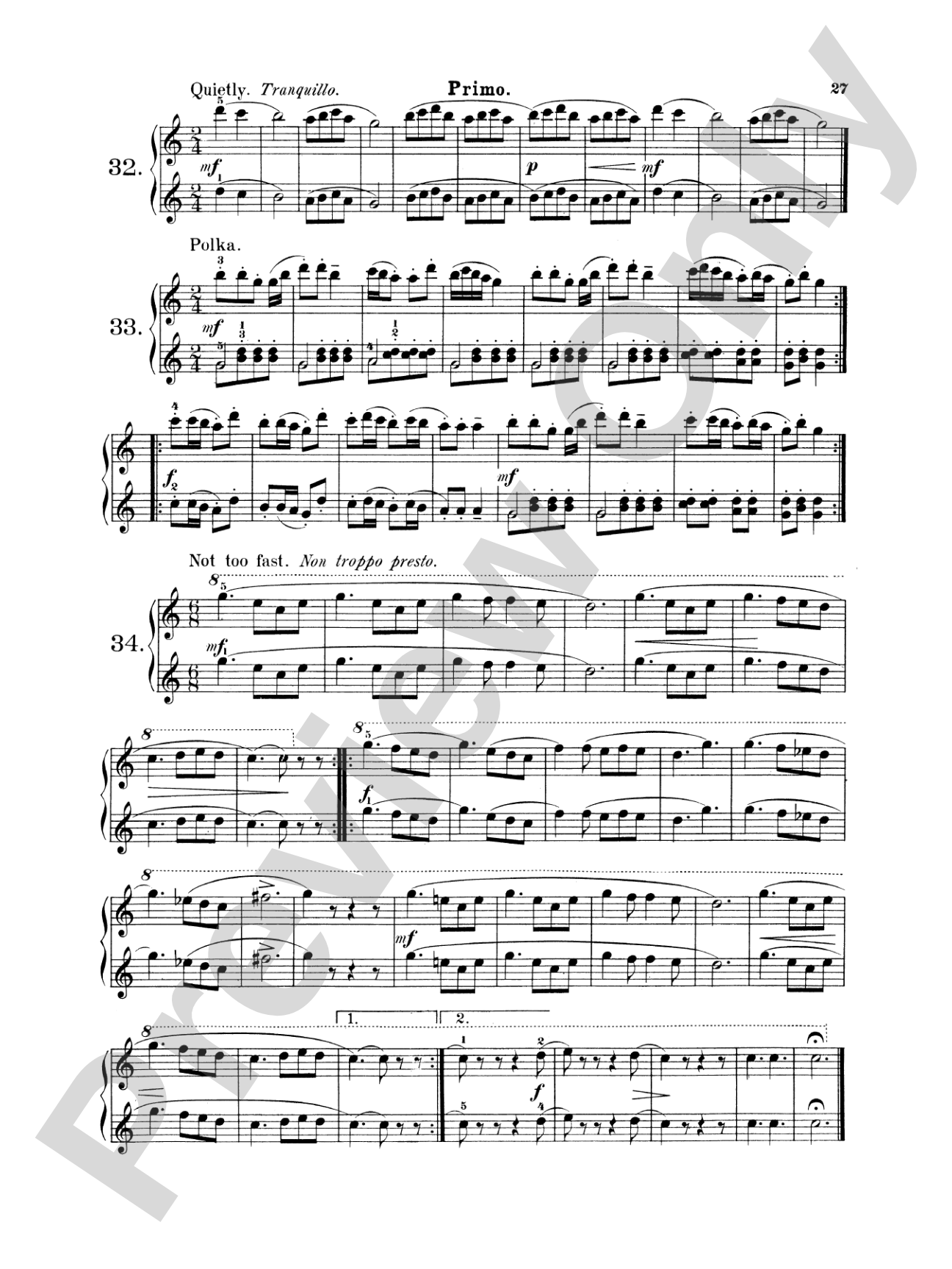 Wohlfahrt: Easy Four Hand Pieces for Children, Op. 87: Piano Duet (1 Piano, 4 Hands) Book