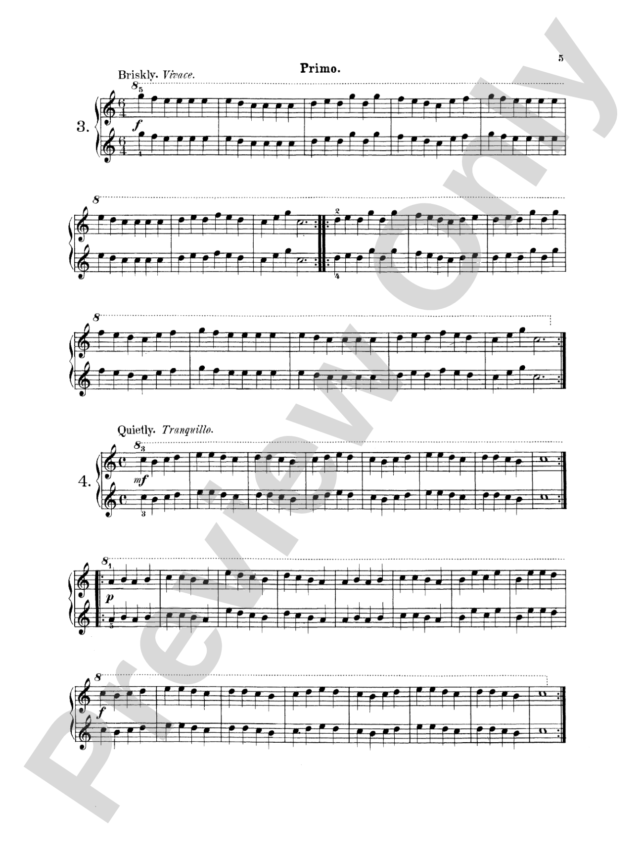 Wohlfahrt: Easy Four Hand Pieces for Children, Op. 87: Piano Duet (1 Piano, 4 Hands) Book