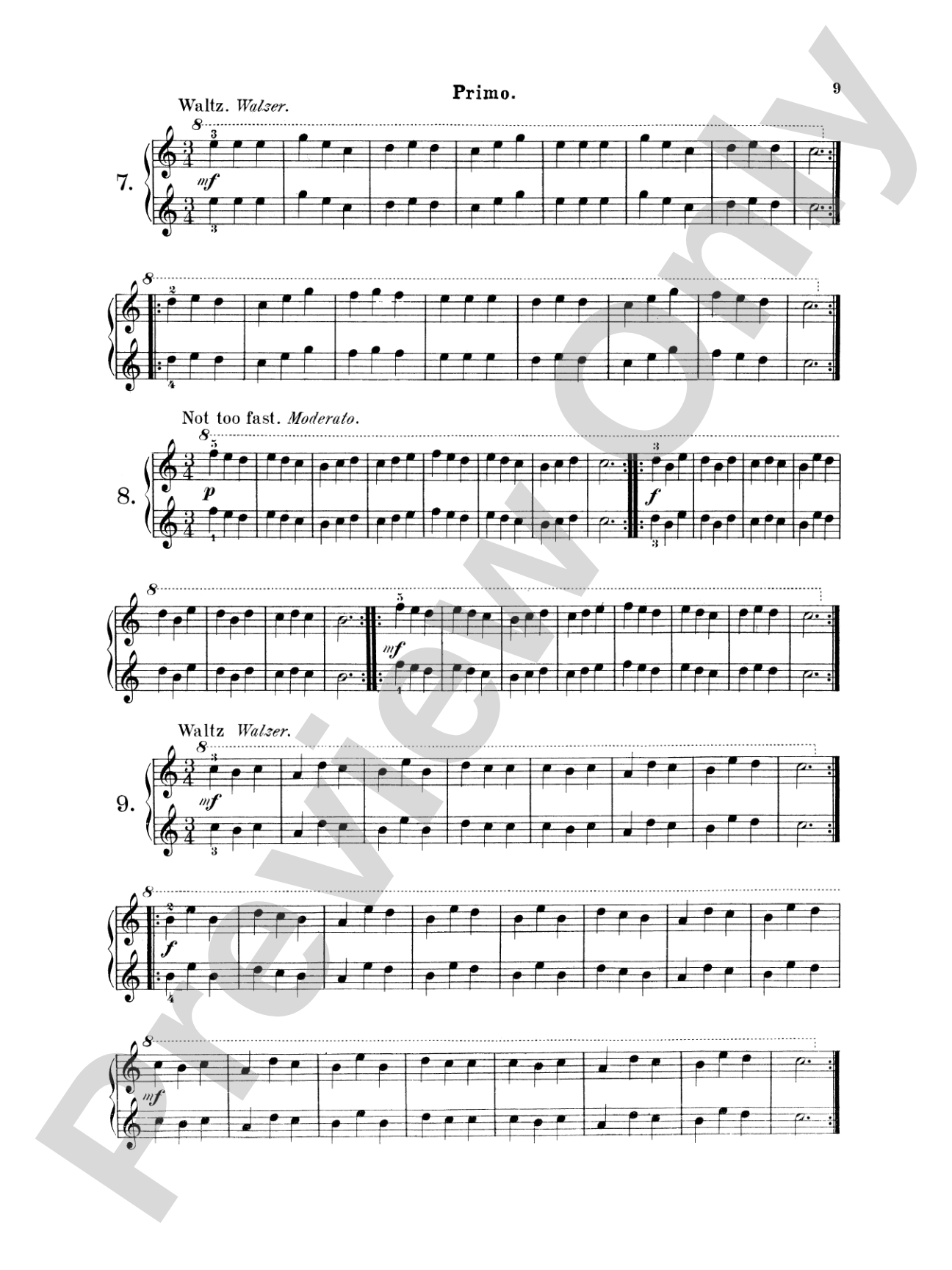 Wohlfahrt: Easy Four Hand Pieces for Children, Op. 87: Piano Duet (1 Piano, 4 Hands) Book