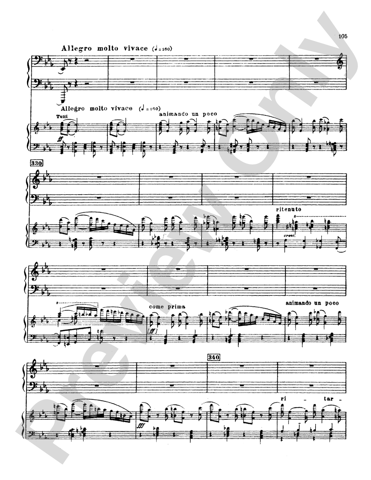 Tchaikovsky: Allegro Brillante (1st movement of Piano Concerto No. 3, Op. 75): Piano Duo (2 Pianos, 4 Hands) Book (2 copies required)