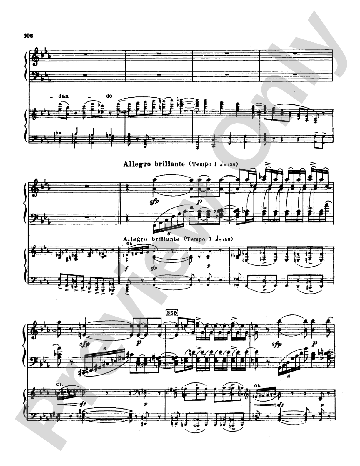 Tchaikovsky: Allegro Brillante (1st movement of Piano Concerto No. 3, Op. 75): Piano Duo (2 Pianos, 4 Hands) Book (2 copies required)