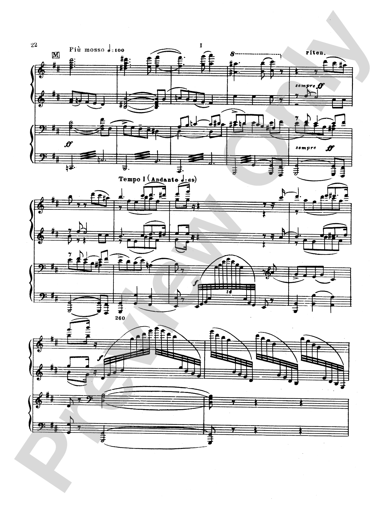 Tchaikovsky: Manfred Symphony, Op. 58: Piano Duet (1 Piano, 4 Hands) Book