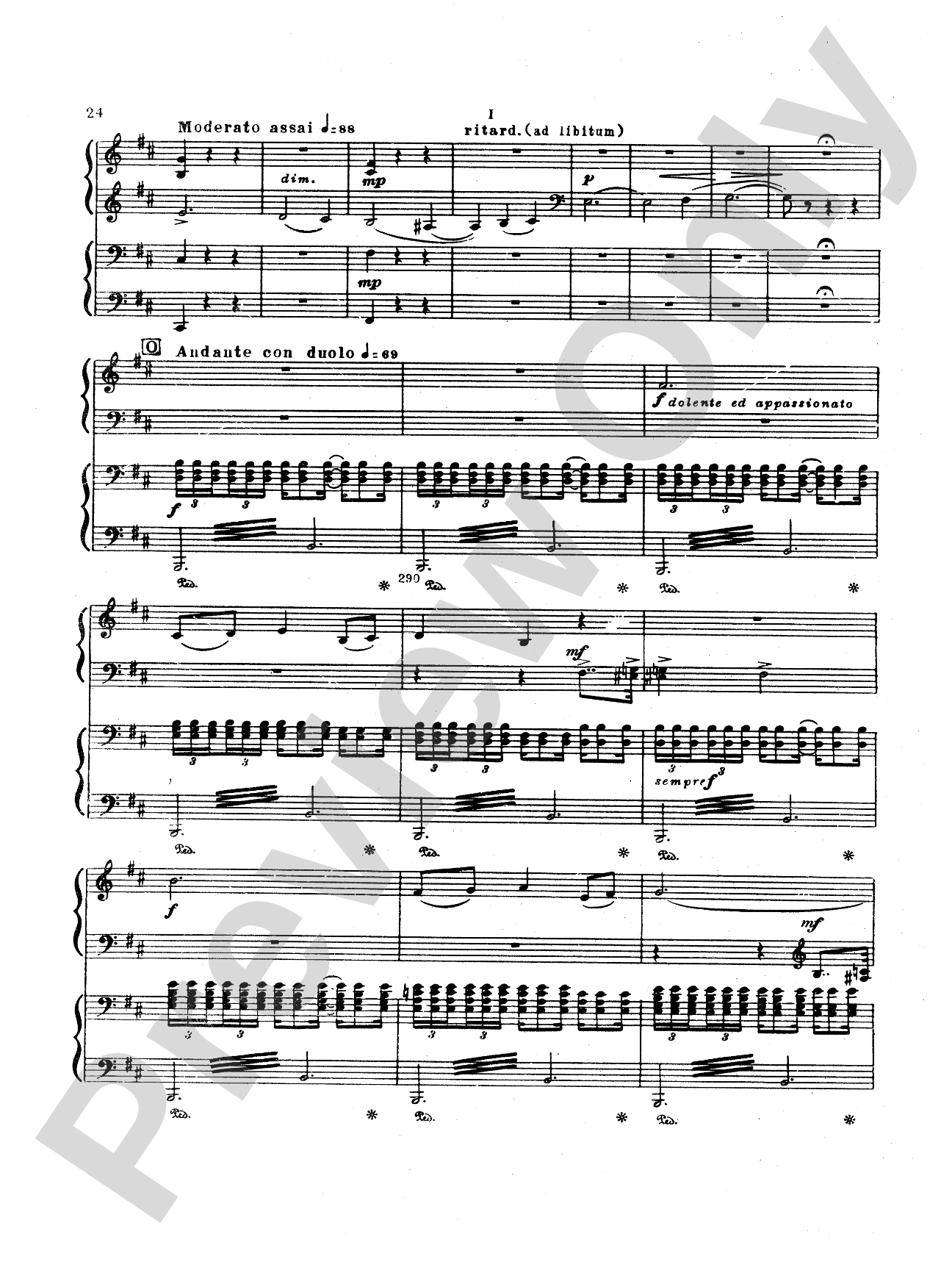 Tchaikovsky: Manfred Symphony, Op. 58: Piano Duet (1 Piano, 4 Hands) Book
