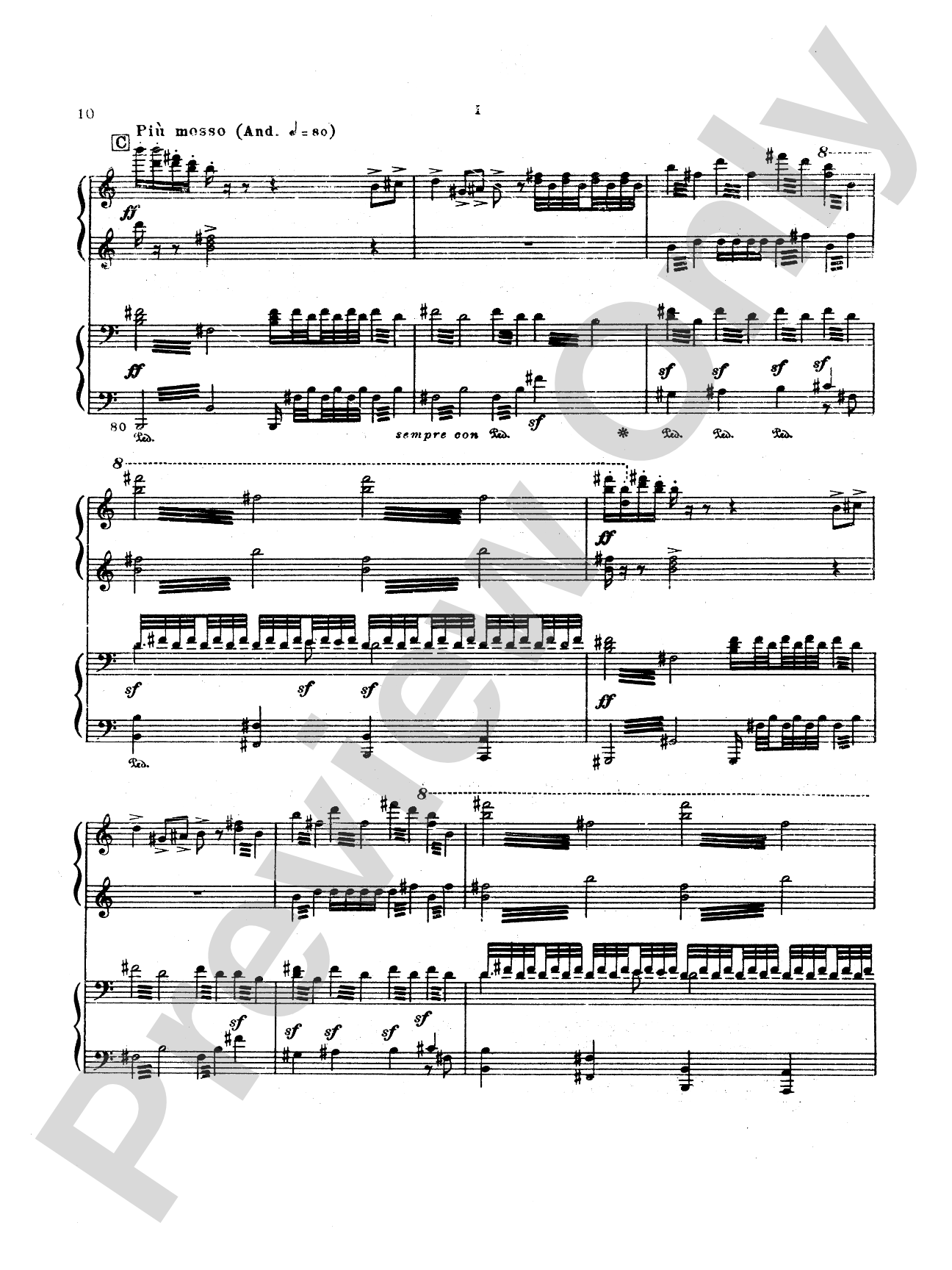 Tchaikovsky: Manfred Symphony, Op. 58: Piano Duet (1 Piano, 4 Hands) Book