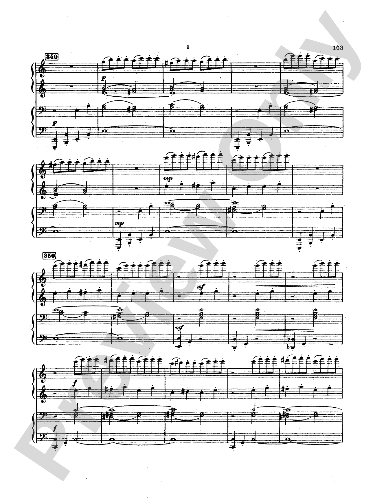 Tchaikovsky: Suite No. 2 in C Major, Op. 53: Piano Duet (1 Piano, 4 Hands) Book