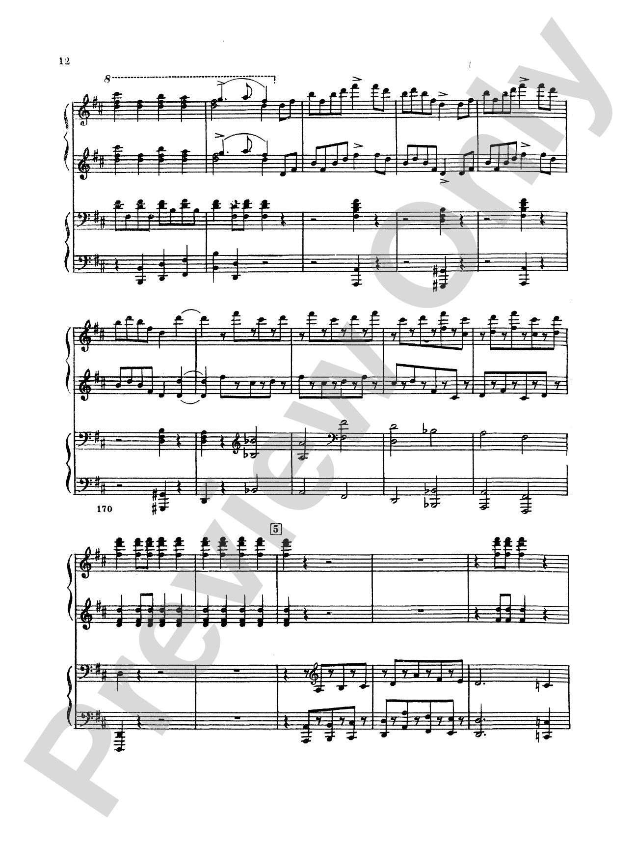 Tchaikovsky: Festival Overture on the Danish National hymn (Op. 15) and Capriccio Italien (Op. 45): Piano Duet (1 Piano, 4 Hands) Comb Bound Book (2 copies required)