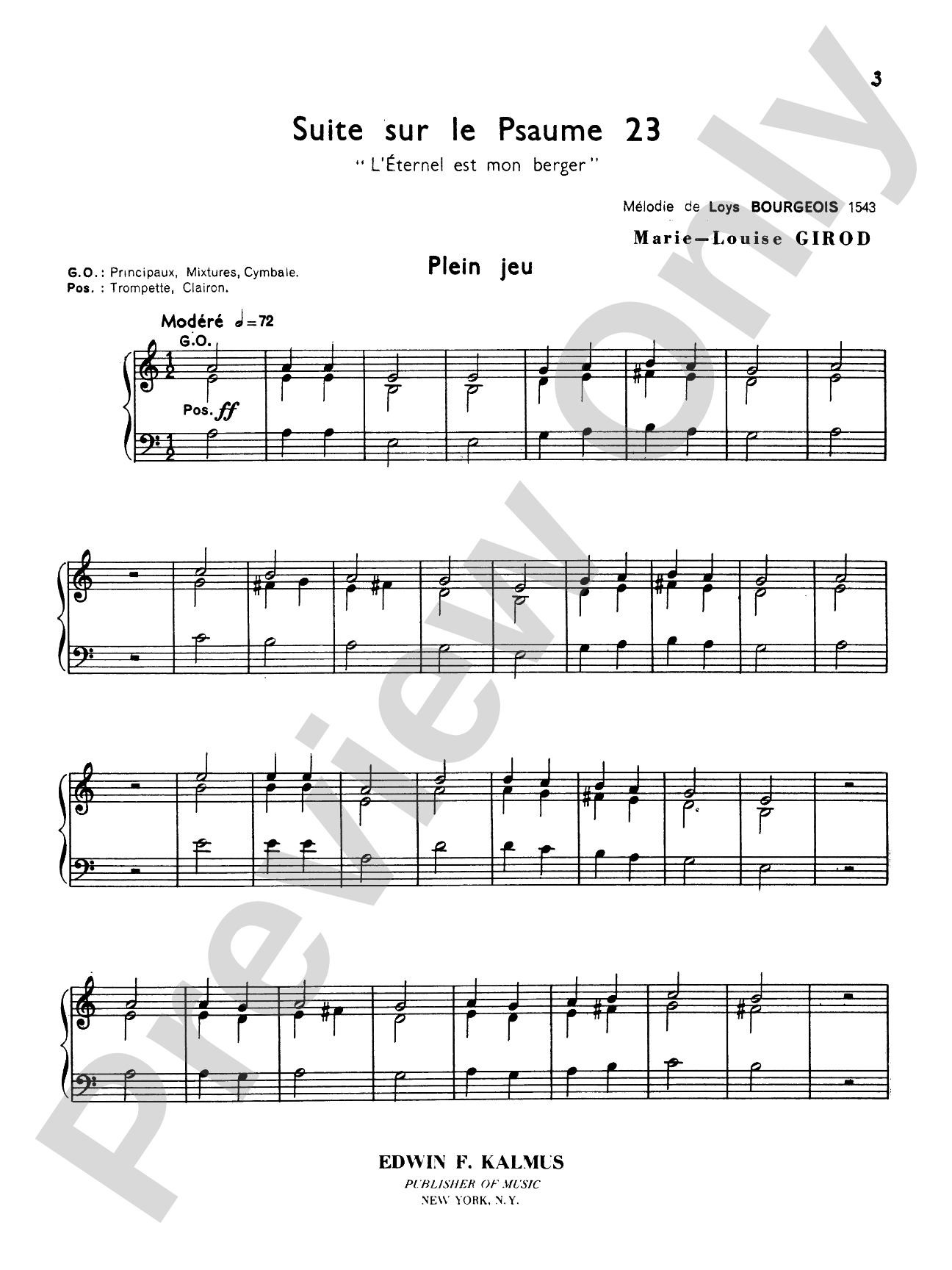 Girod: Suite from the 23rd Psalm "L'Eternal Est Mon Berger"