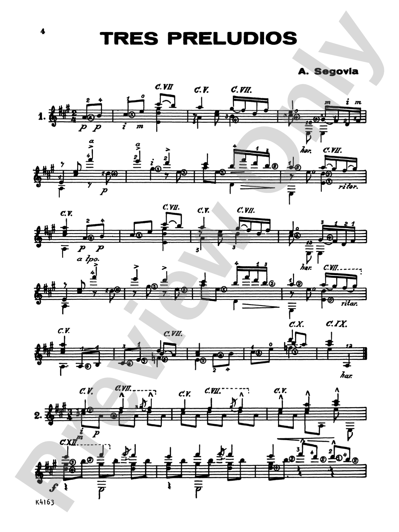Segovia: Five Short Works for the Guitar