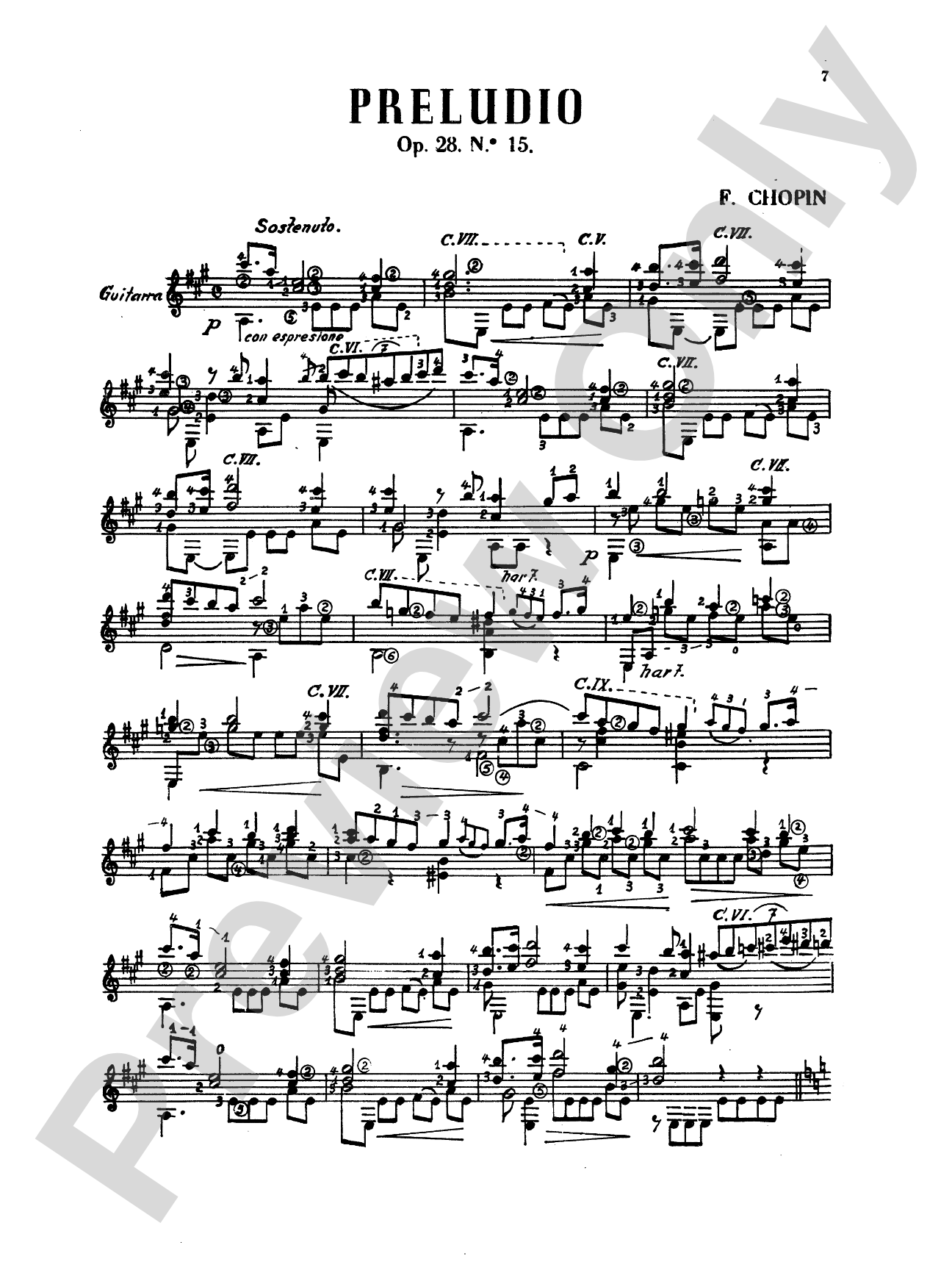 Chopin: Various Preludes Transcribed for Guitar