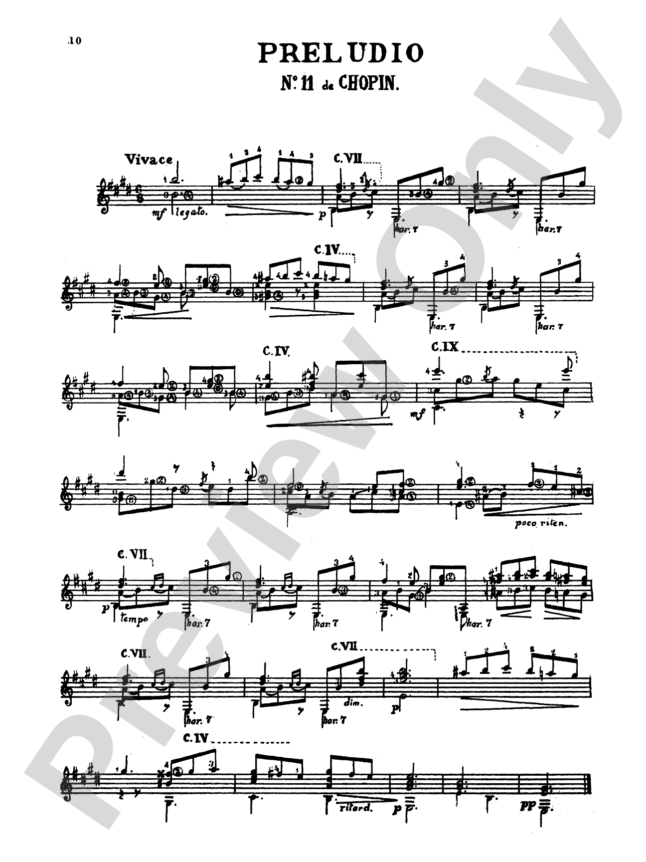 Chopin: Various Preludes Transcribed for Guitar