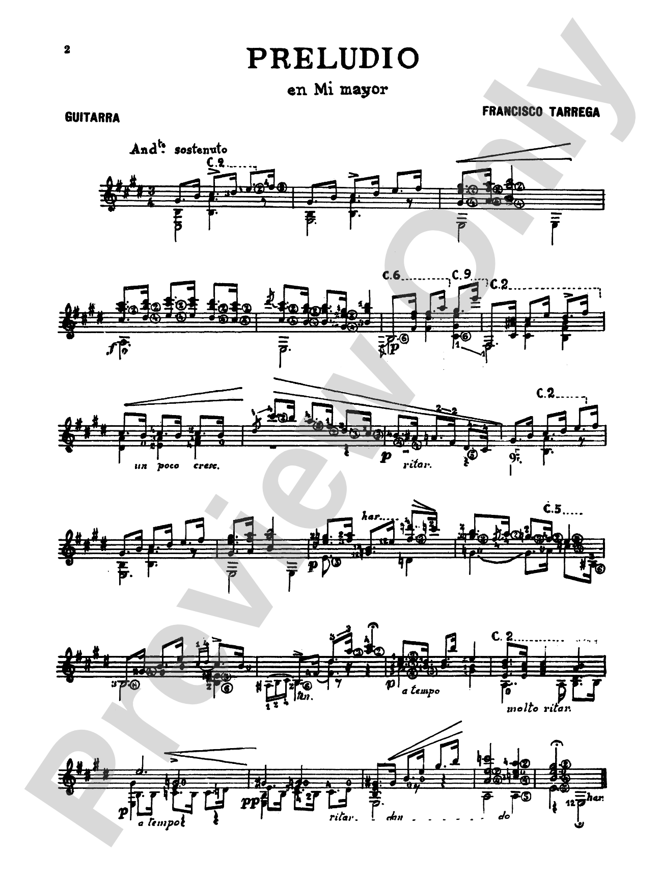 Tárrega: Album of Selected Works