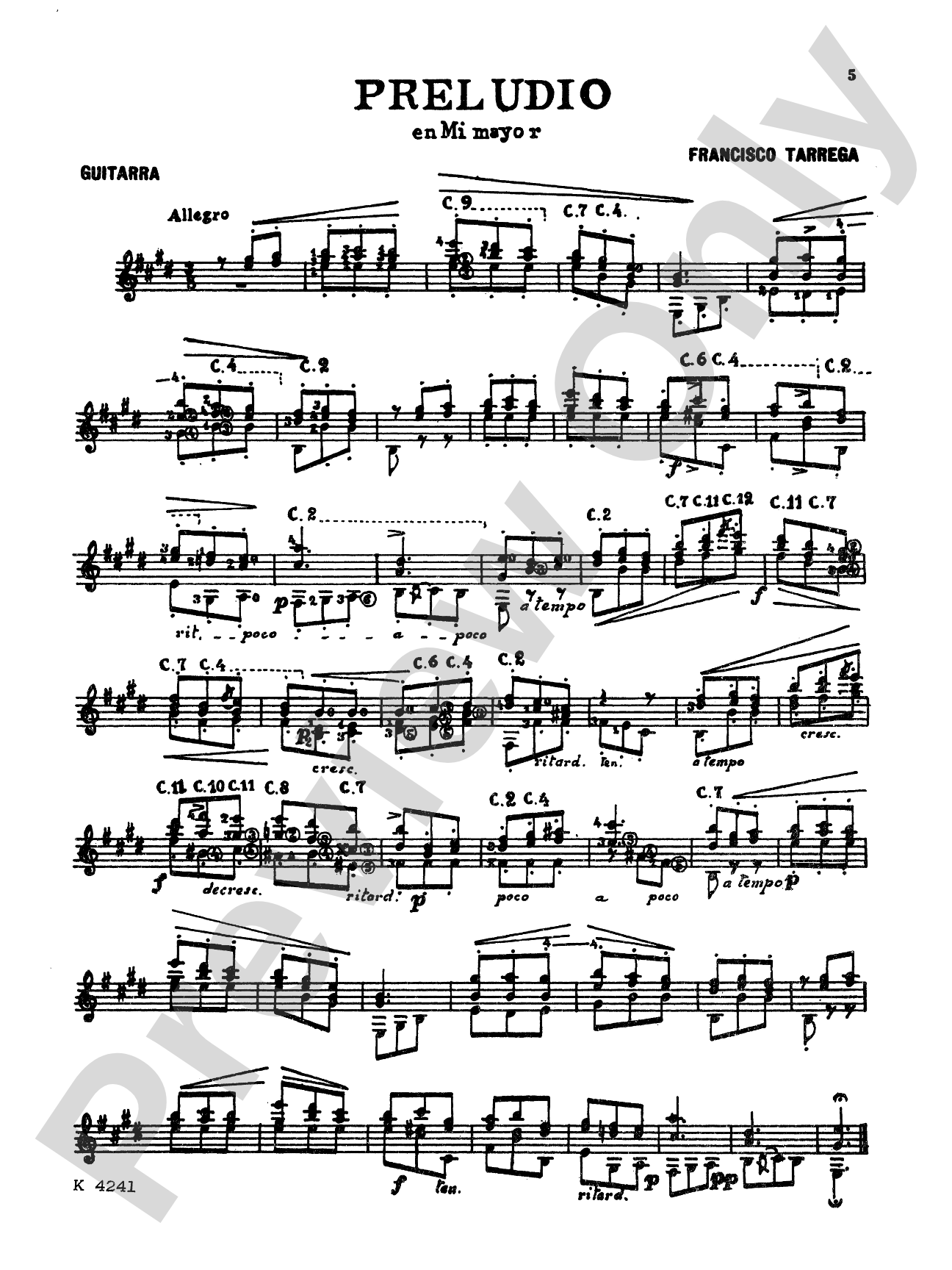 Tárrega: Album of Selected Works