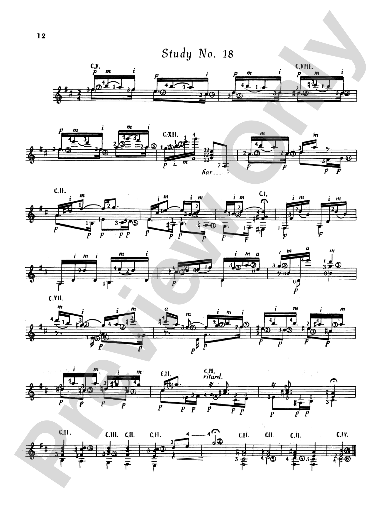 Tárrega: Twenty Studies for Guitar: Guitar Book