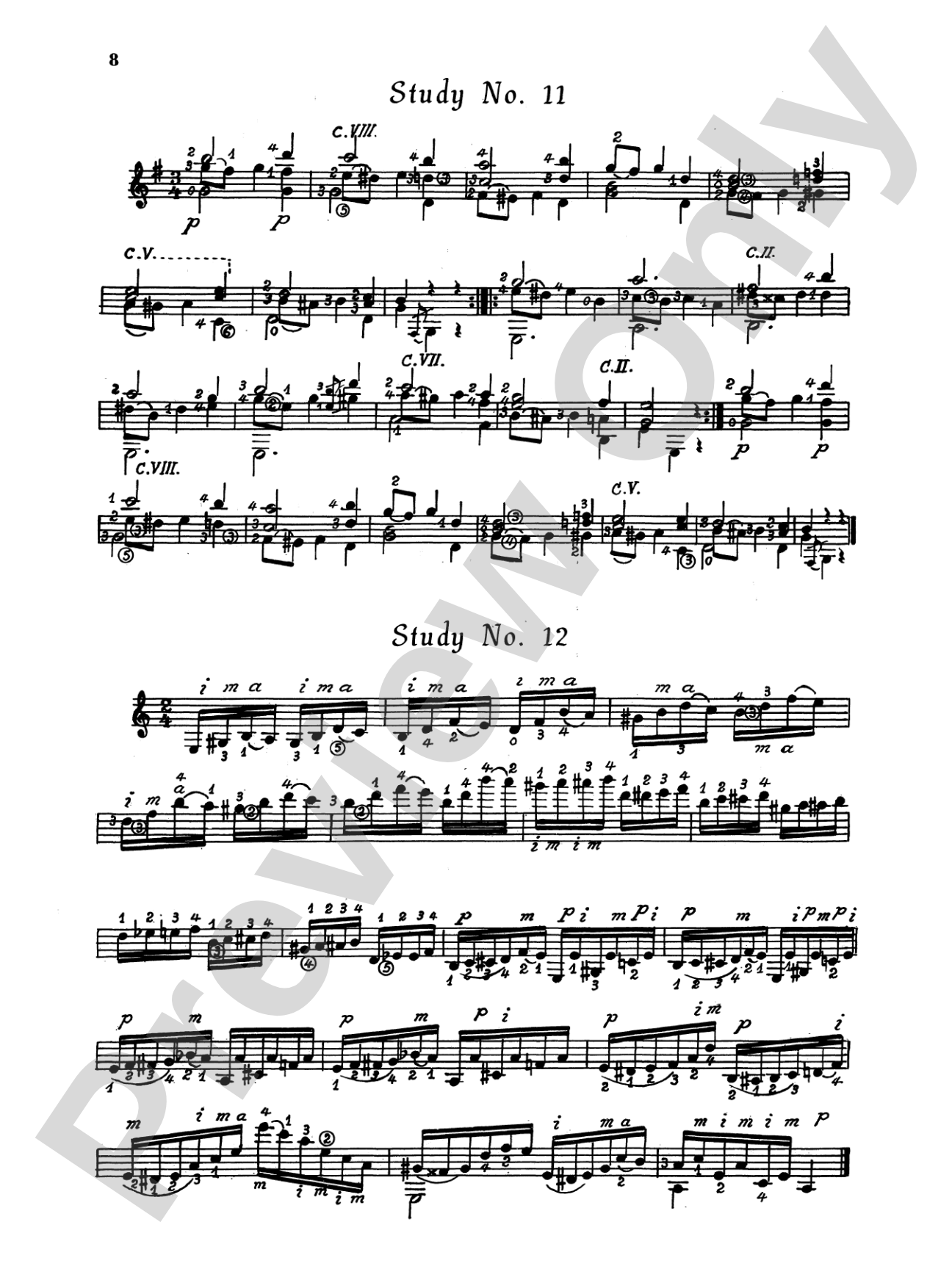 Tárrega: Twenty Studies for Guitar: Guitar Book