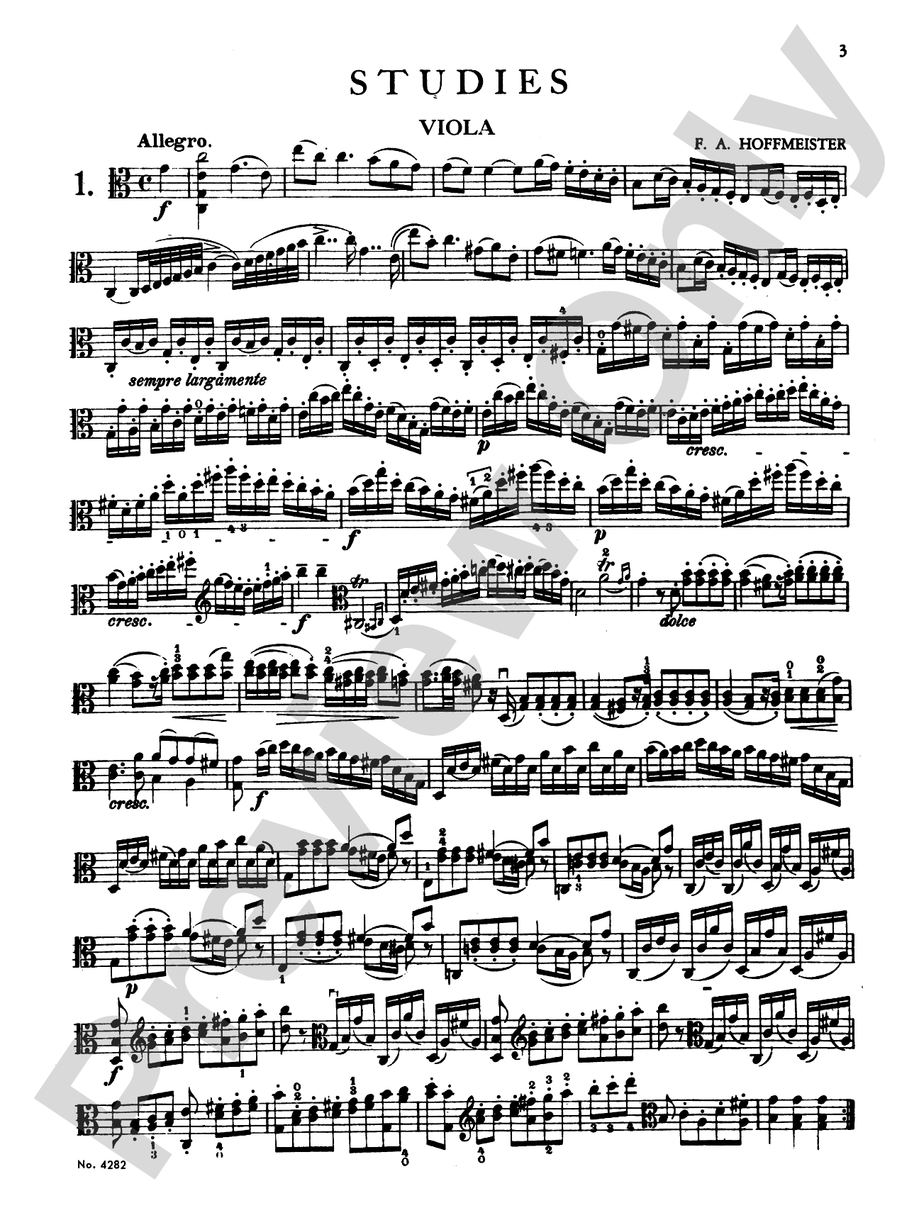 Hoffmeister: Studies: Viola Book