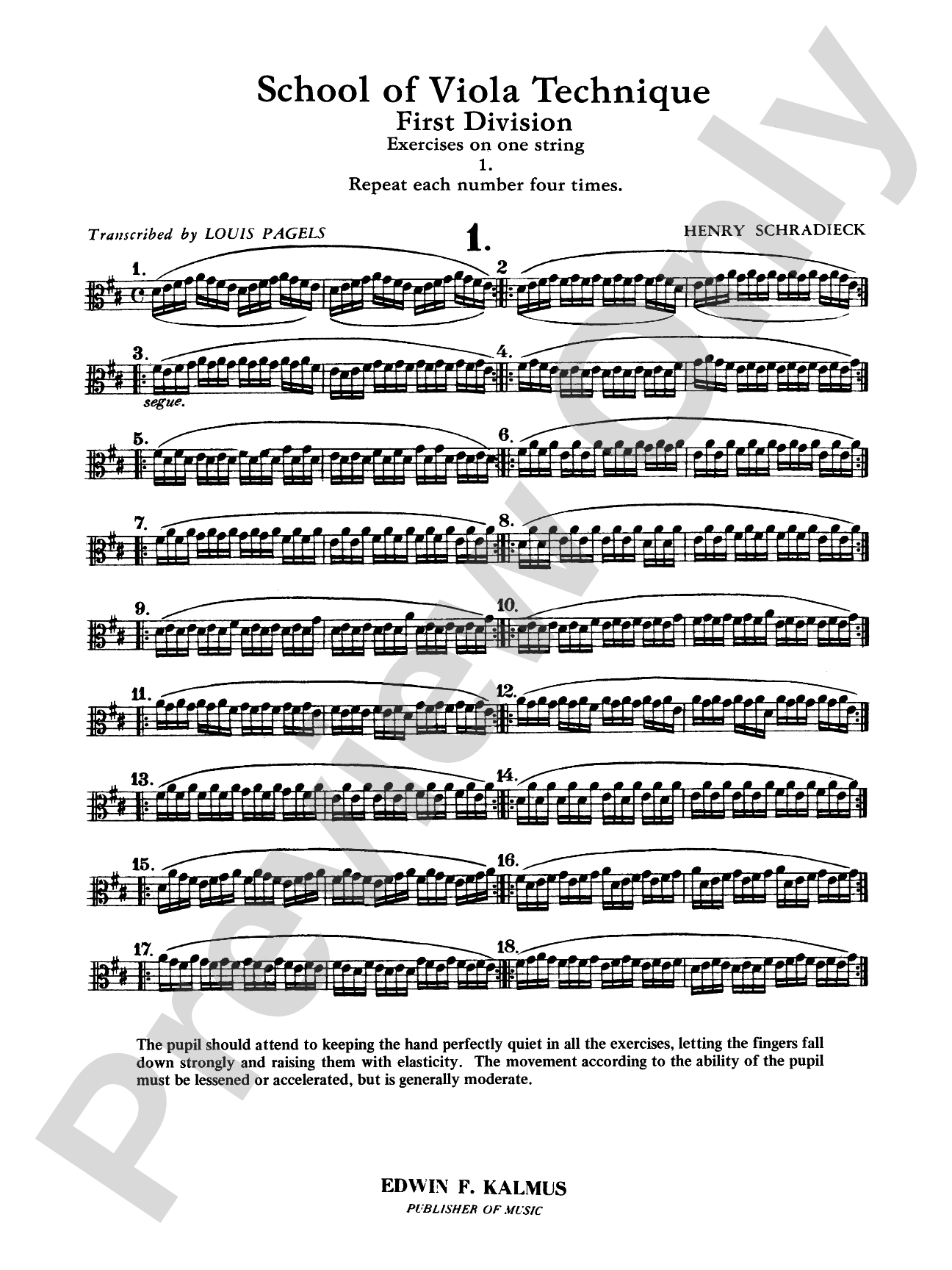 Schradieck: School of Viola Technique, Volume I: Viola Book