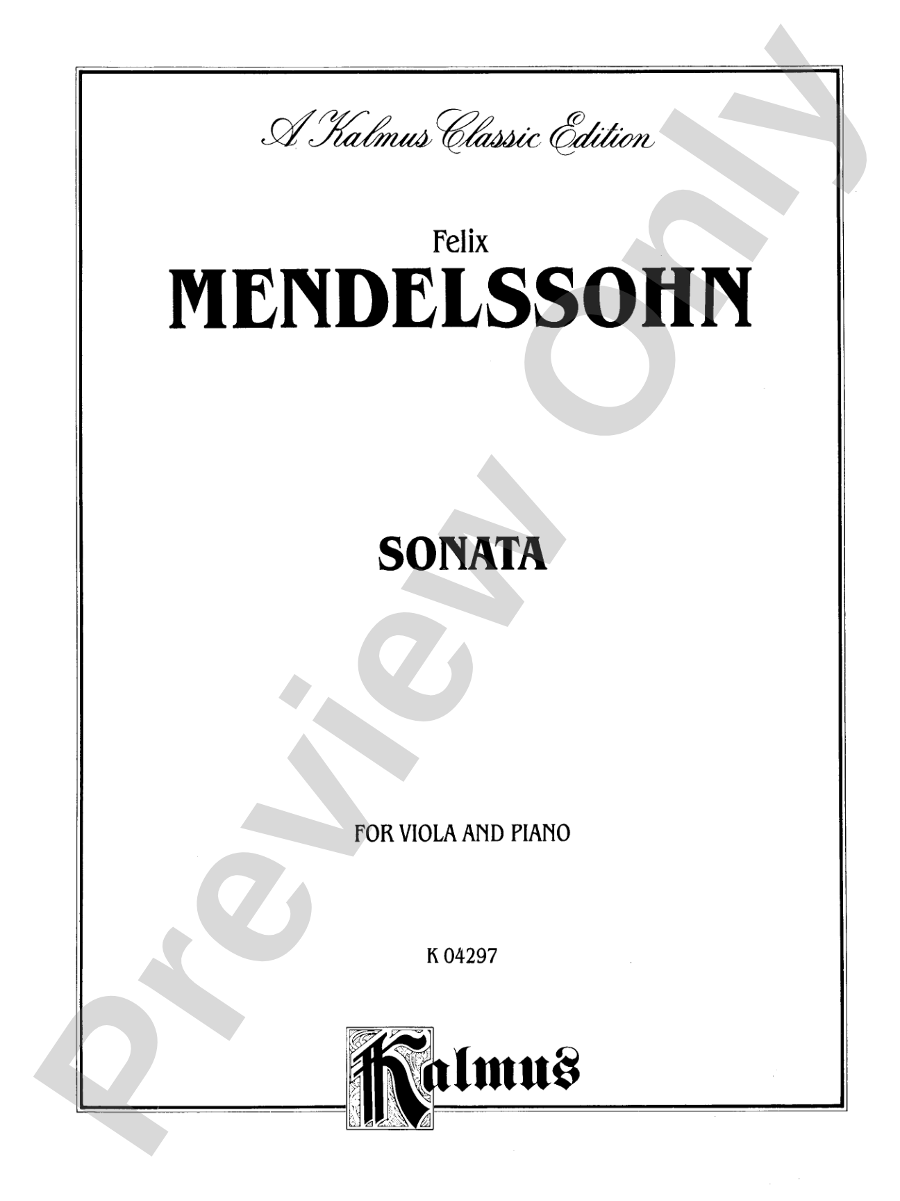 Mendelssohn: Sonata