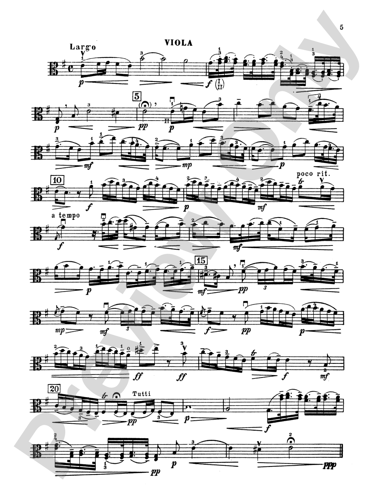 Vivaldi: Concerto for Viola d'Amore: Viola Book
