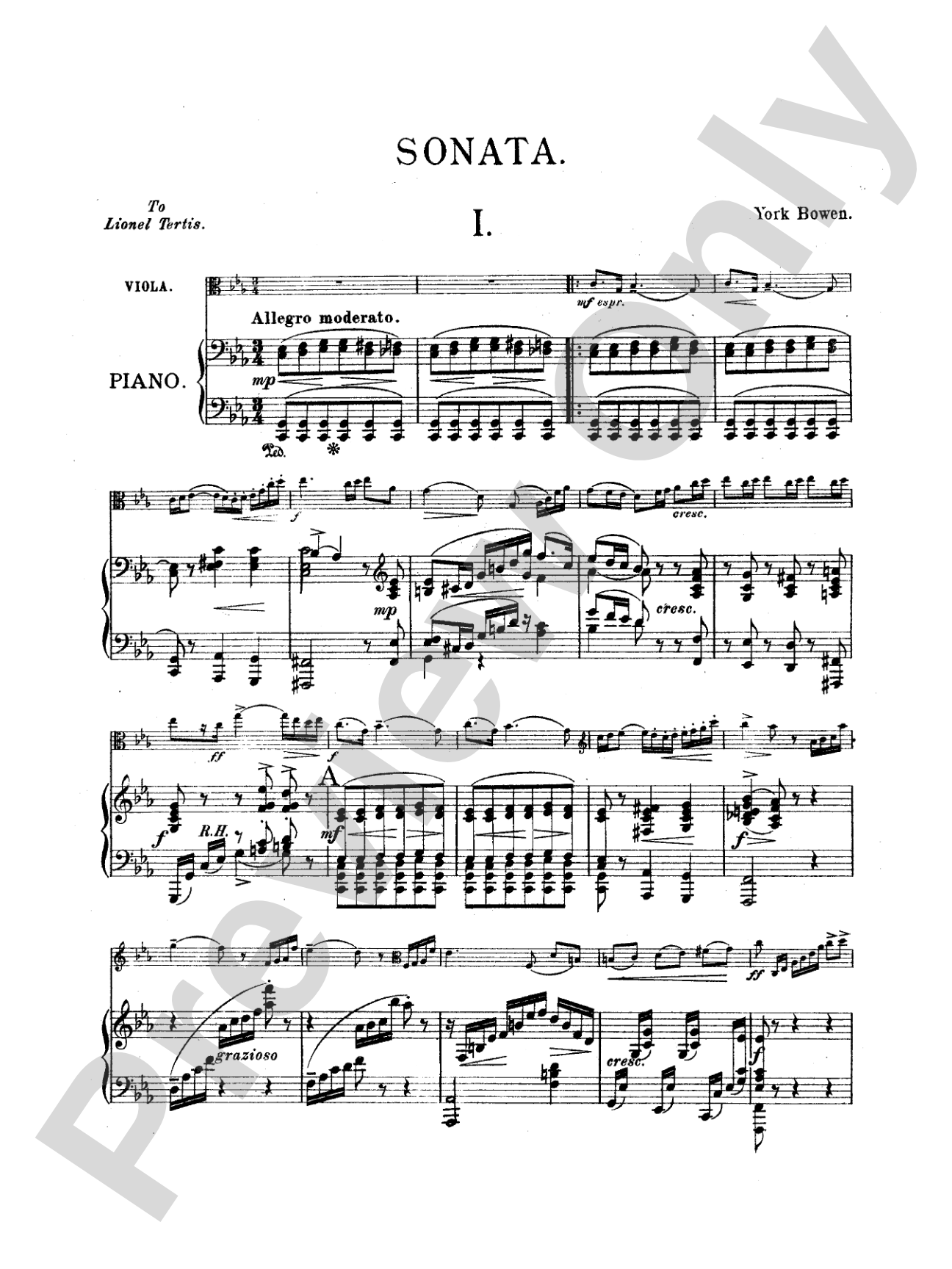 Bowen: Sonata No. 1 in C Minor