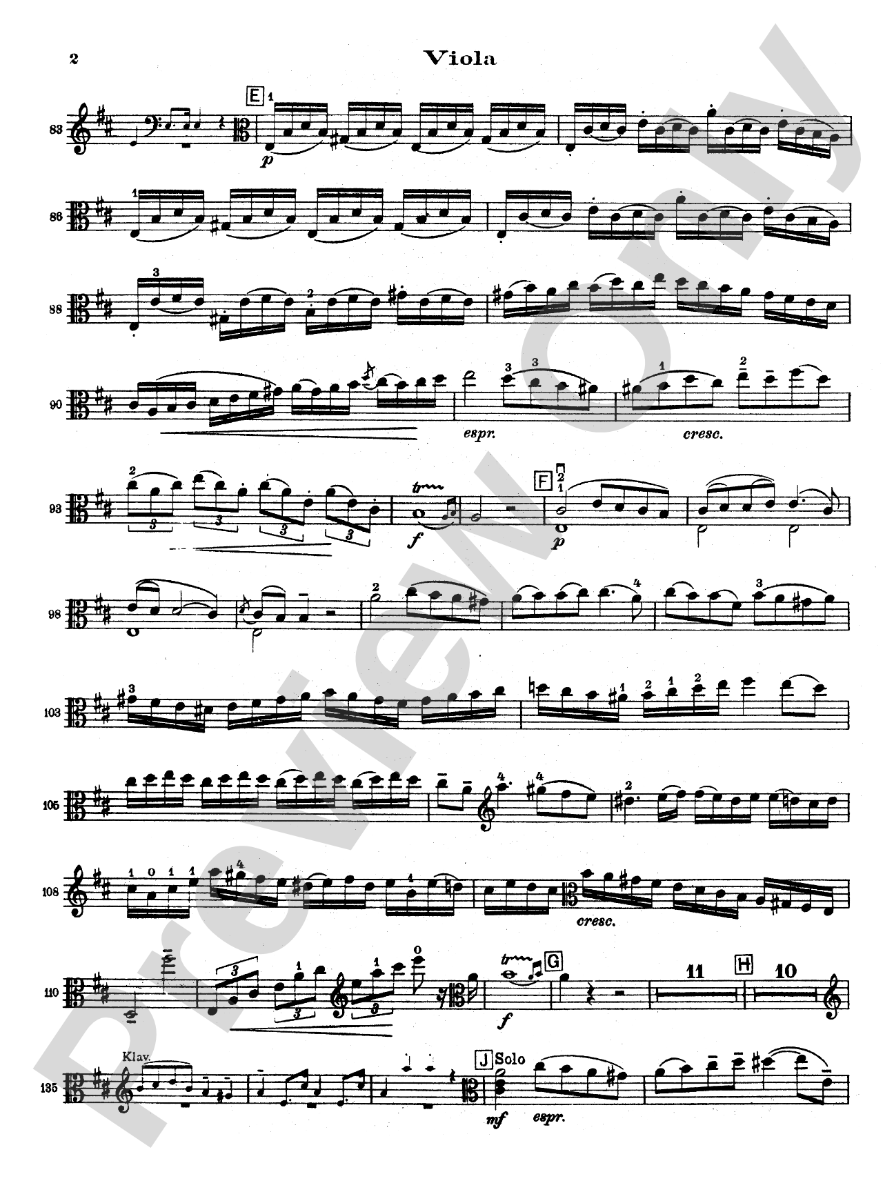 Stamitz: Concerto in D Major, Op. 1: Viola Book
