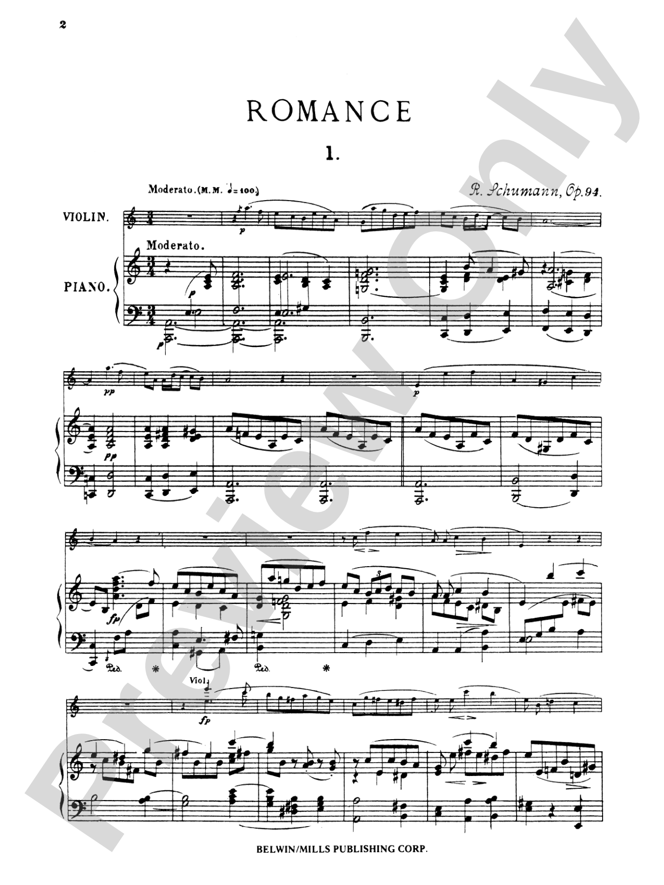 Schumann: Three Romances, Op. 94