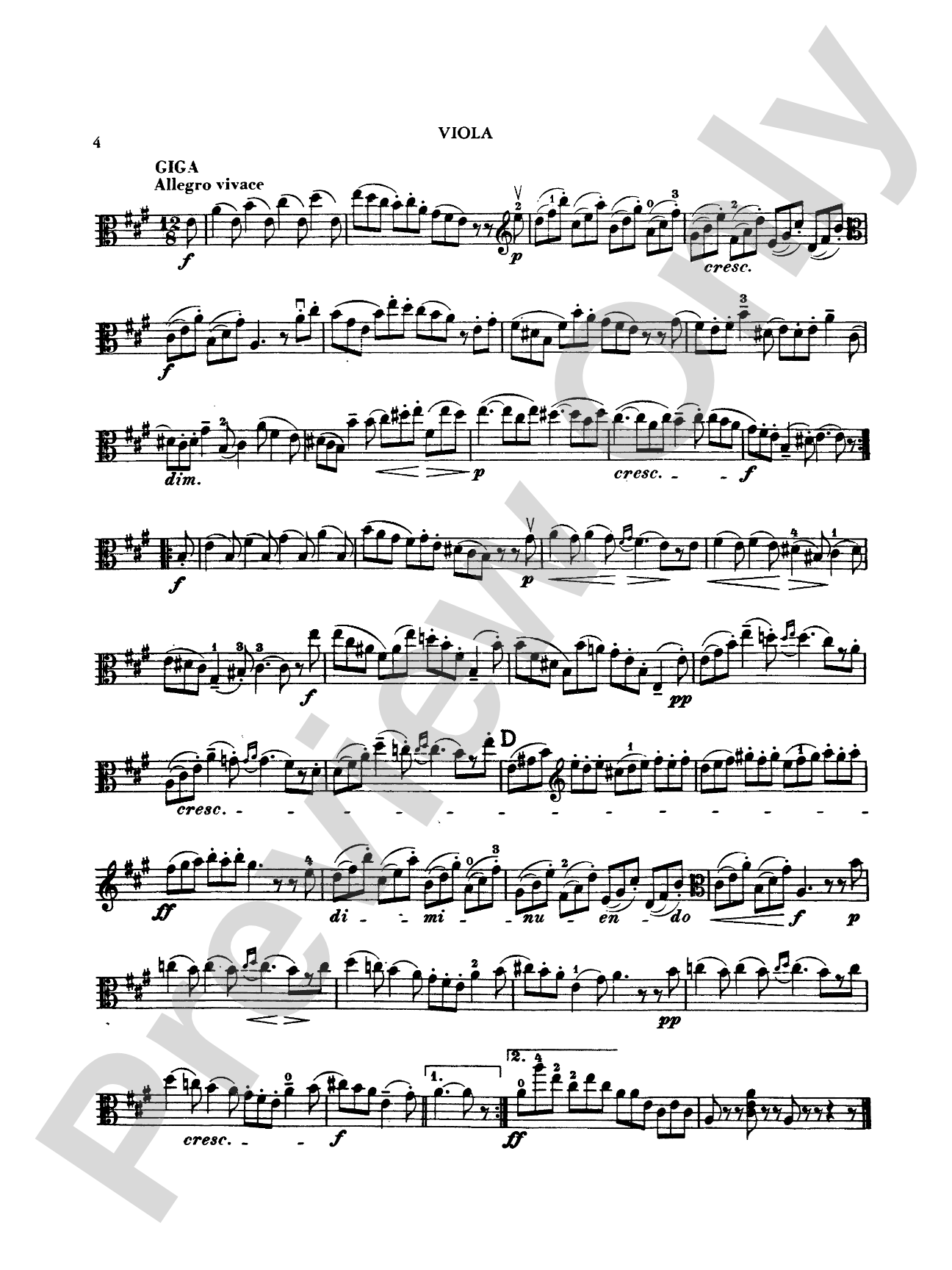 Vivaldi: Sonata in A Major: Viola Book