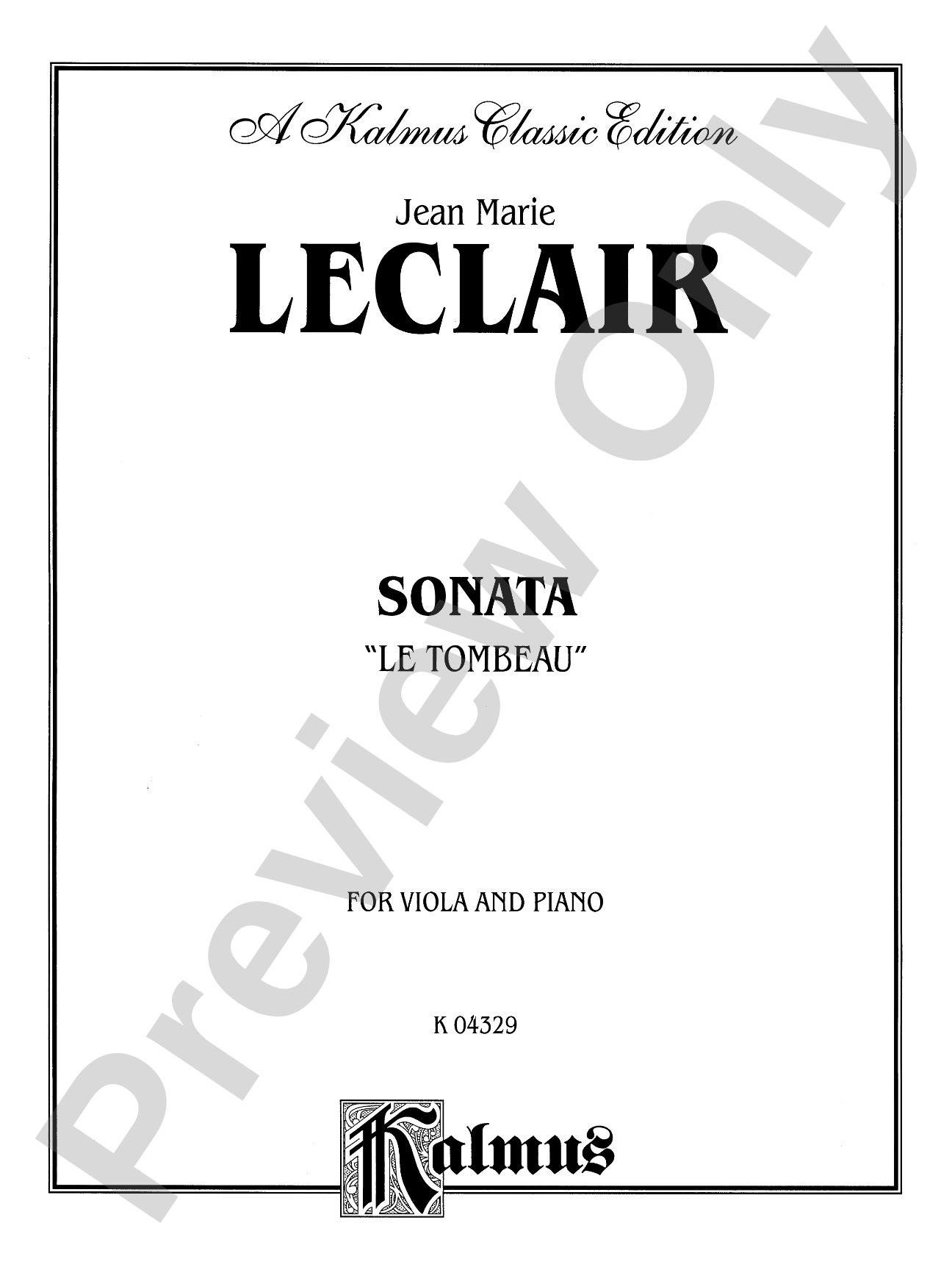 Leclair: Sonata "Le Tombeau"