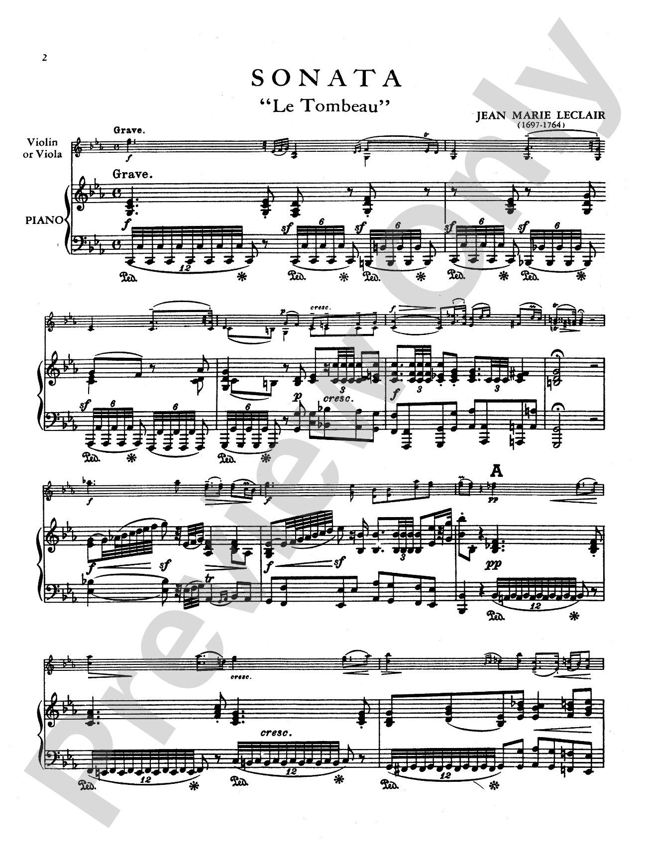 Leclair: Sonata "Le Tombeau"