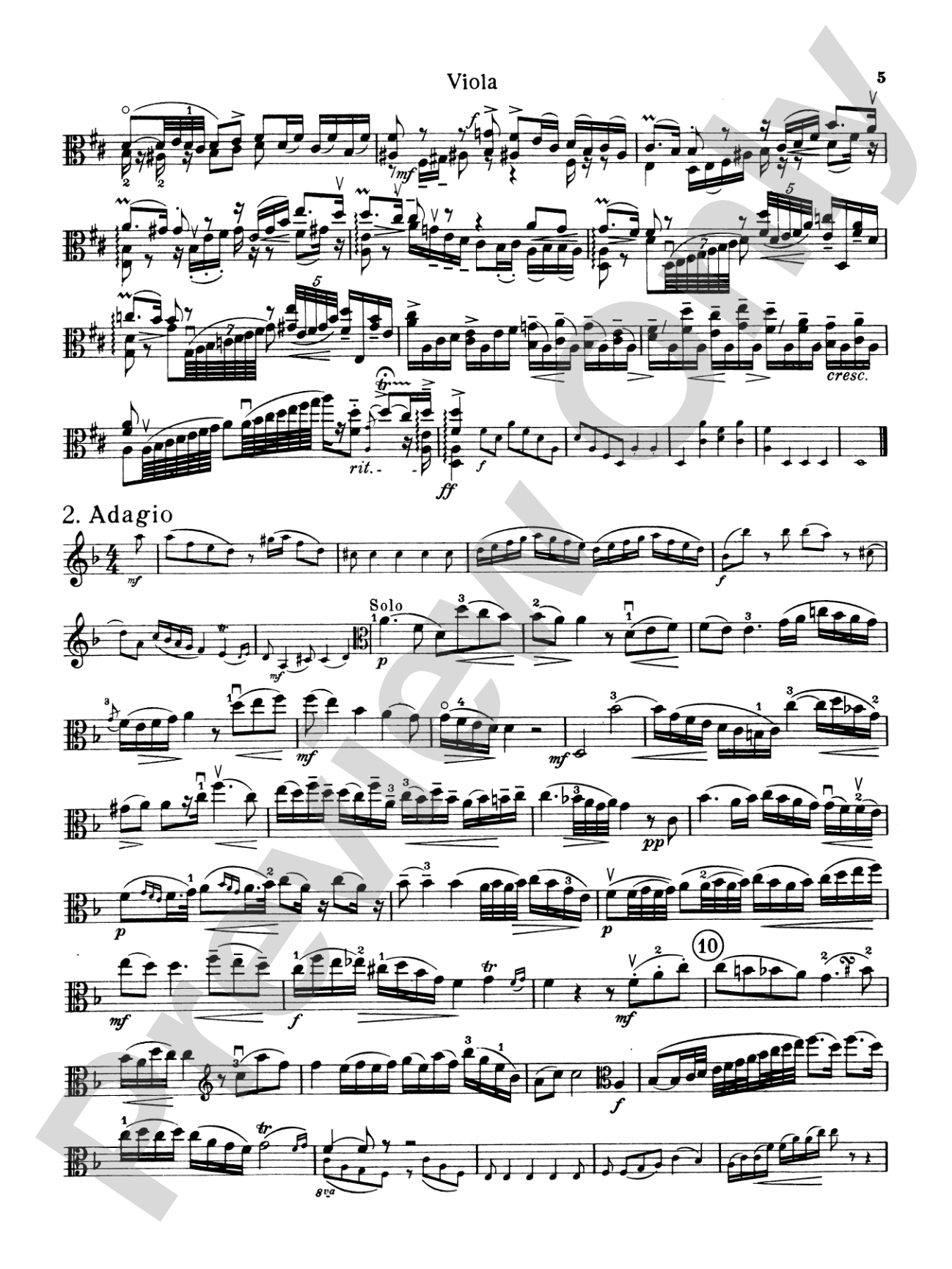 Hoffmeister: Viola Concerto in D Major: Viola Book