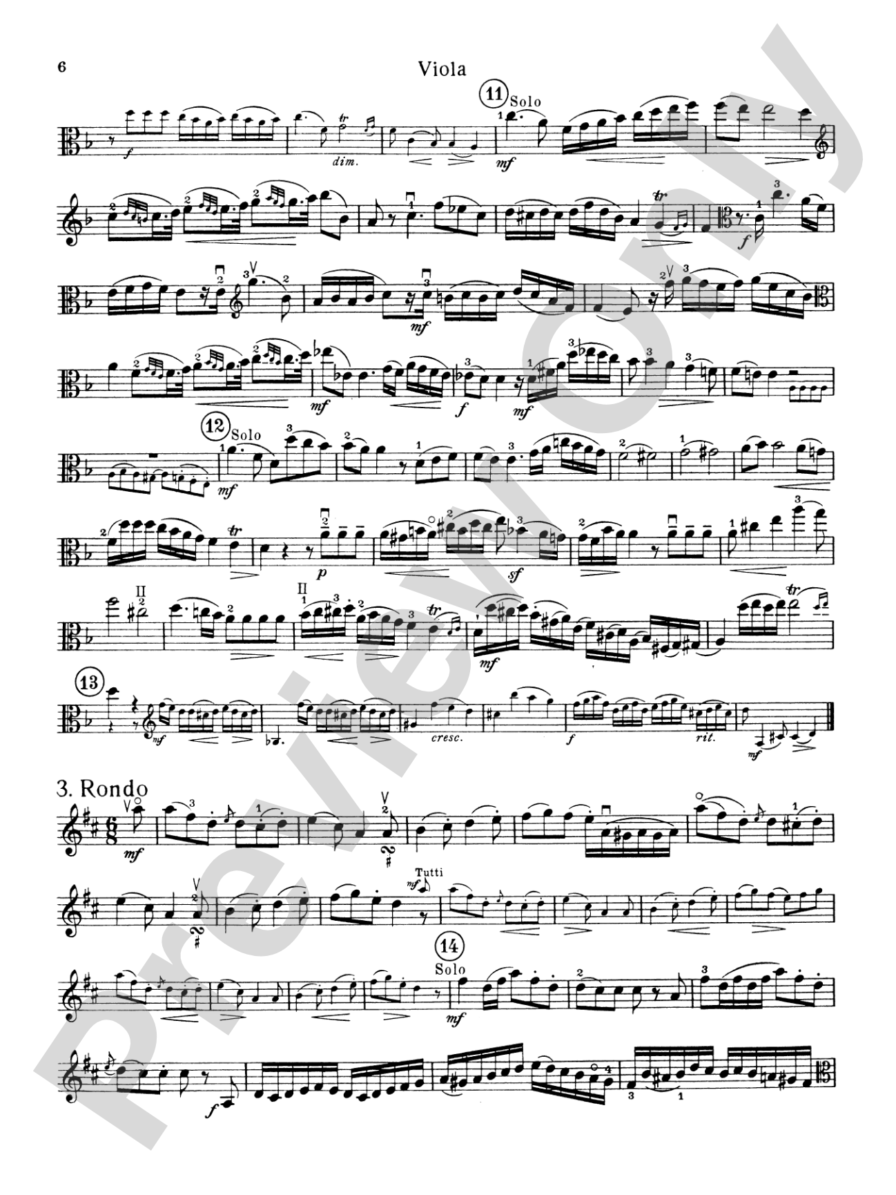 Hoffmeister: Viola Concerto in D Major: Viola Book