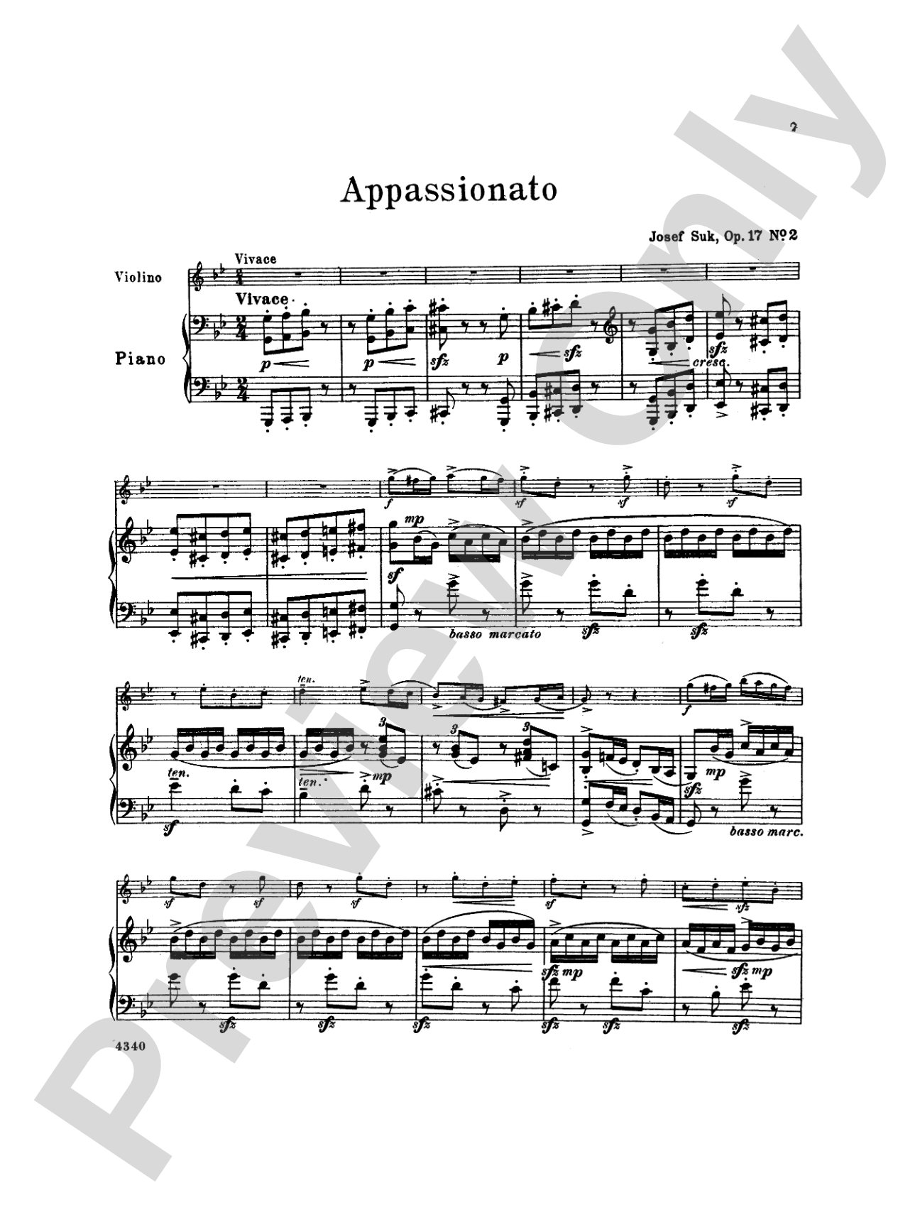 Suk: Four Pieces, Op. 17 (Volume I)