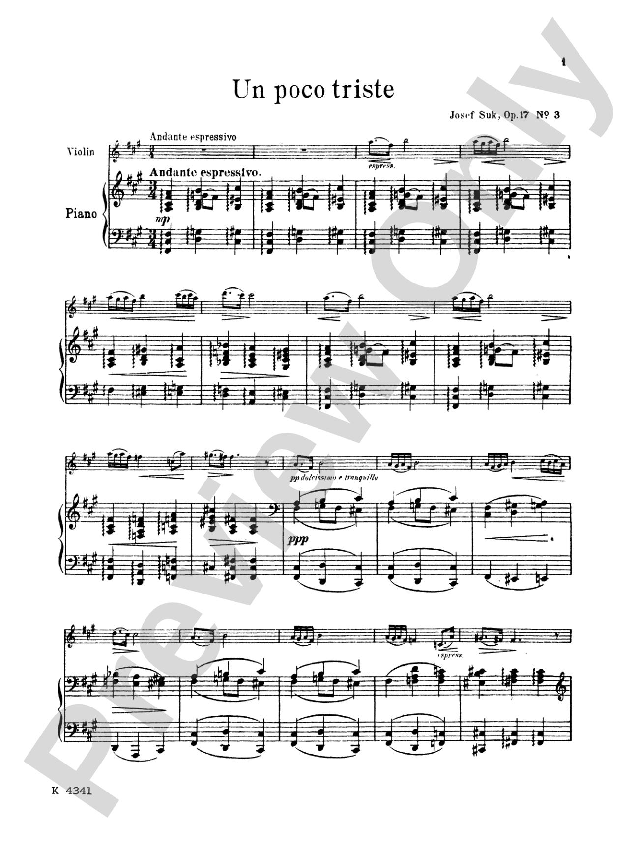 Suk: Four Pieces, Op. 17 (Volume II)