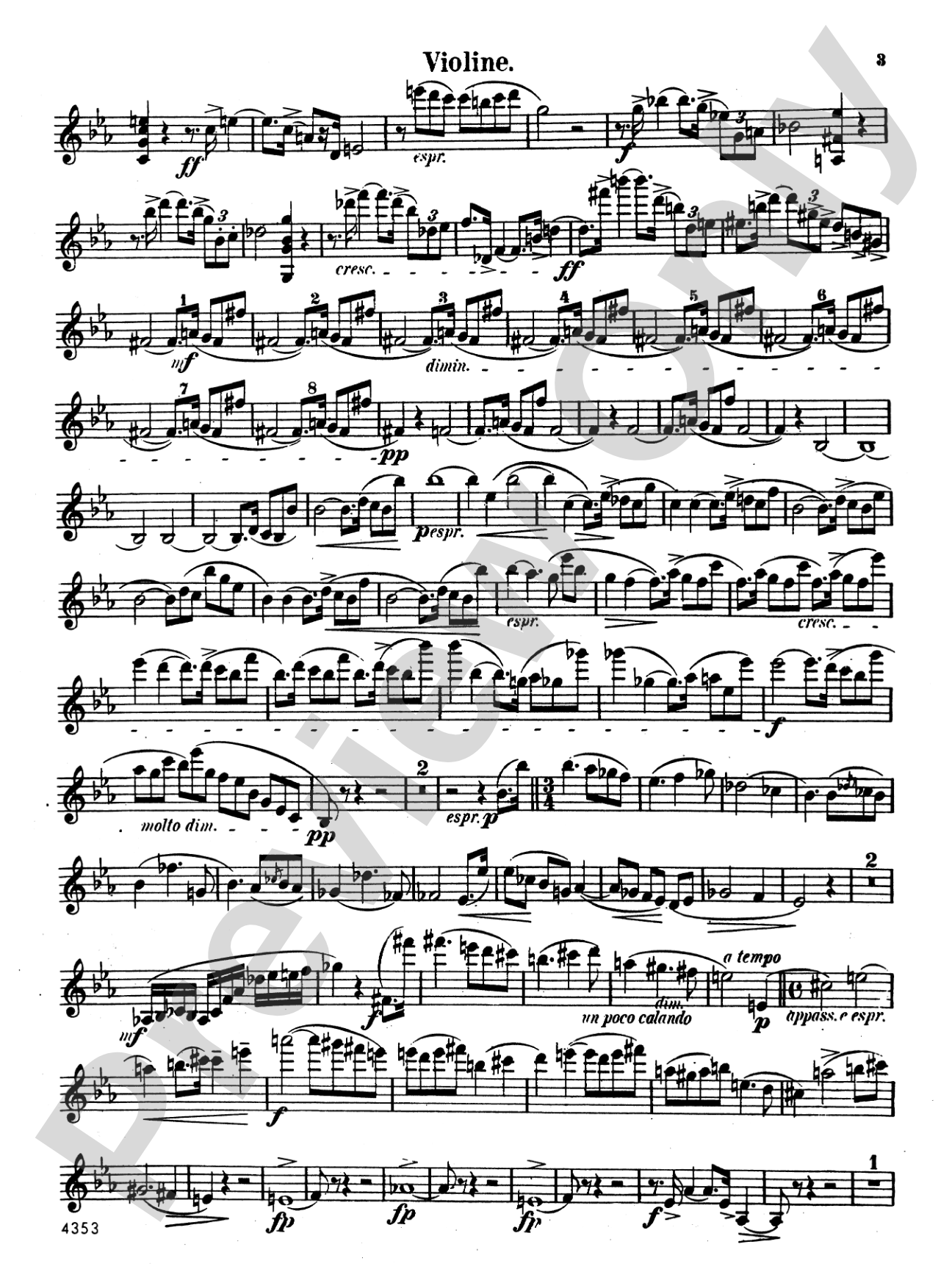 Strauss: Sonata in E flat Major, Op. 18: Violin Book