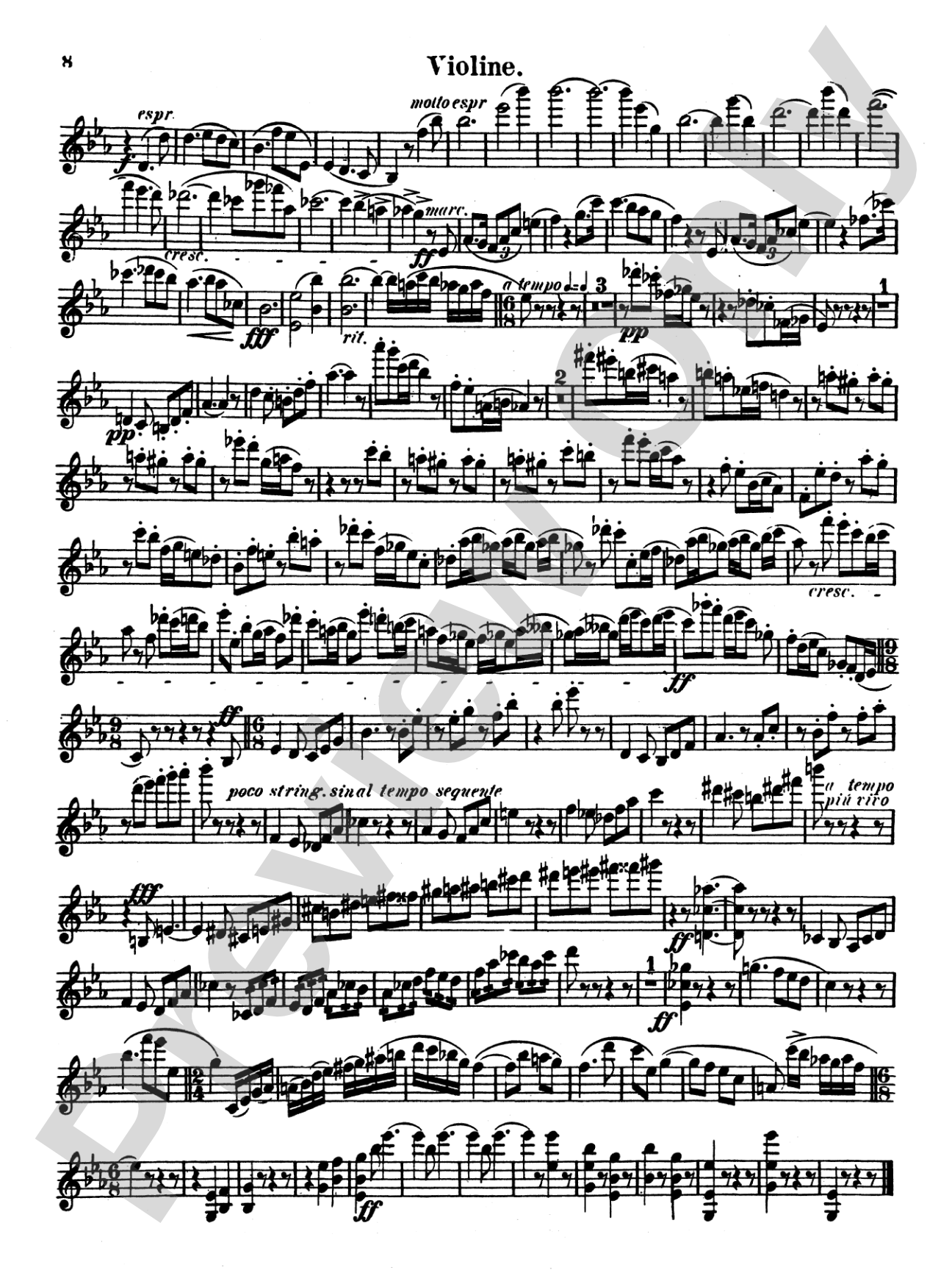 Strauss: Sonata in E flat Major, Op. 18: Violin Book