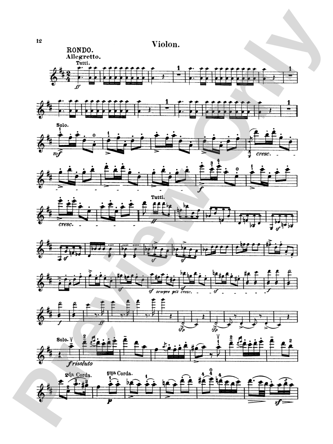 Lipinsky: Concerto Militare, Op. 21: Violin Book