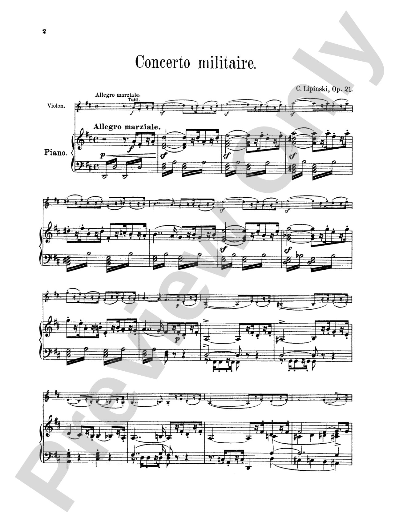 Lipinsky: Concerto Militare, Op. 21
