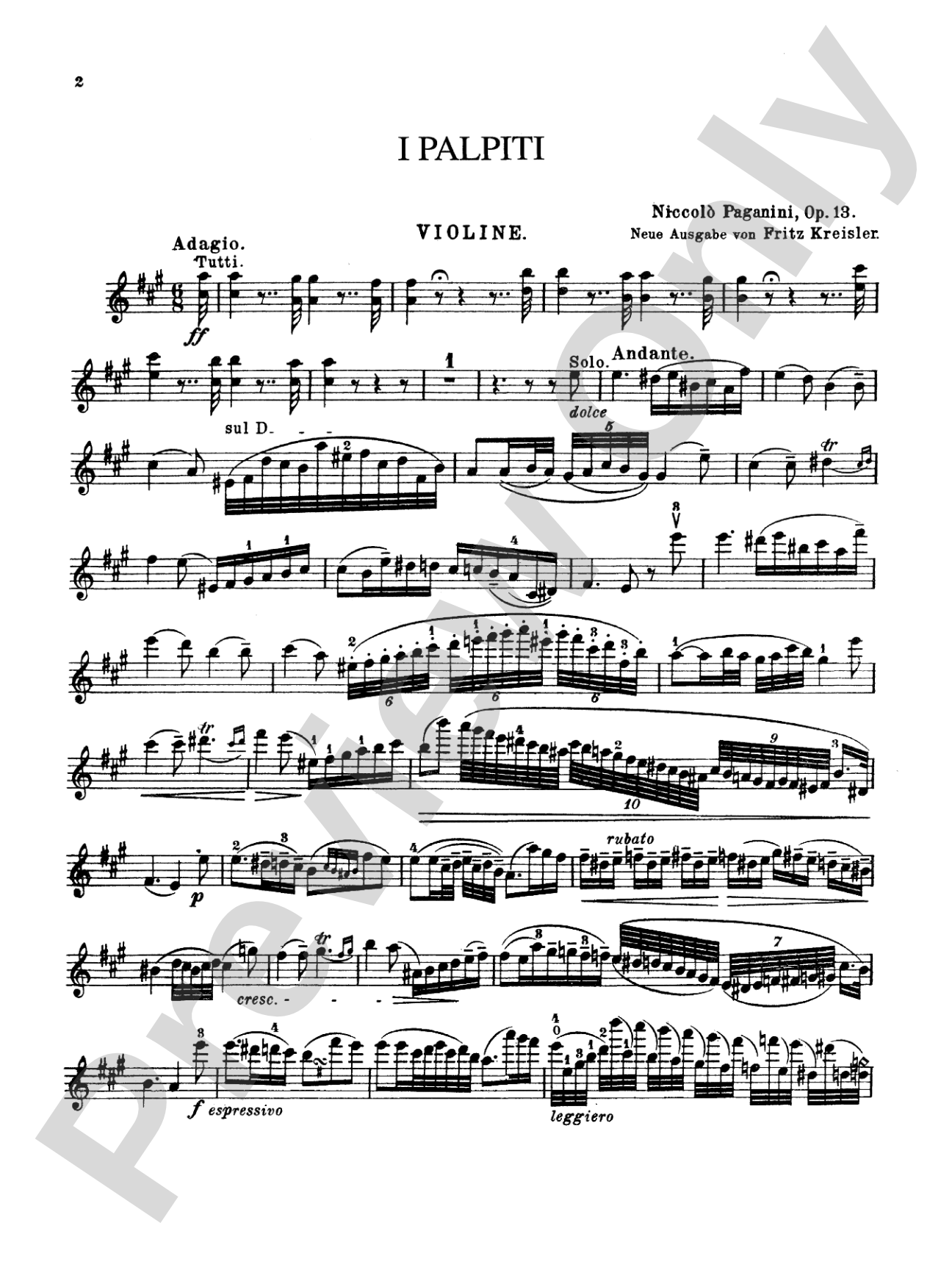 Paganini: Theme with Variations, Op. 13 (Arr. Fritz Kreisler)
