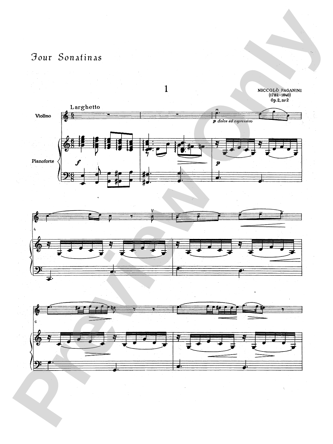 Paganini: Four Sonatinas, Op. 2, Nos. 2, 4, 6, 10