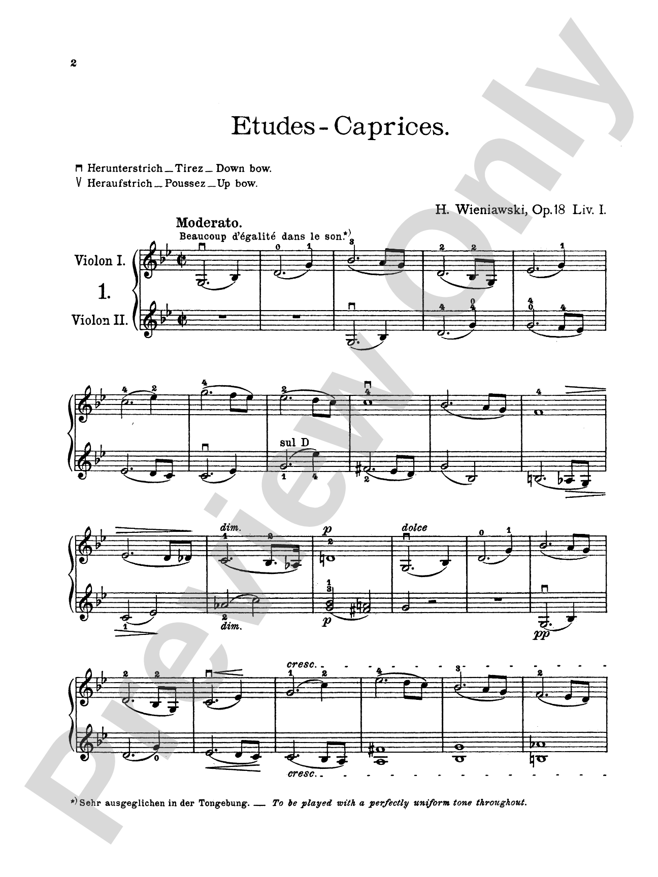 Wieniawski: Etudes-Caprices, Op. 18 (Volume I): Violin Book